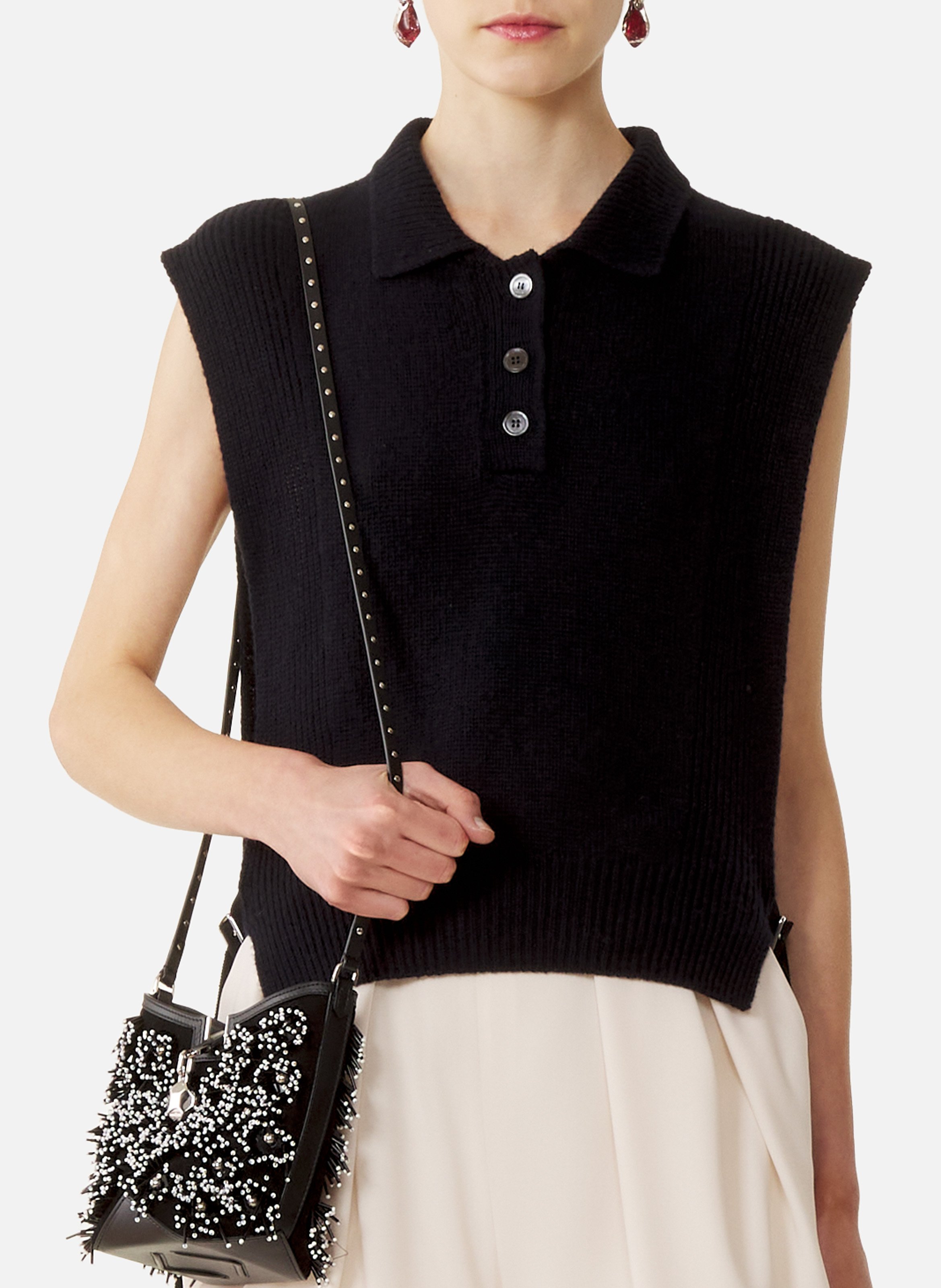 Pull sans manches en cachemire LANVIN Bleu