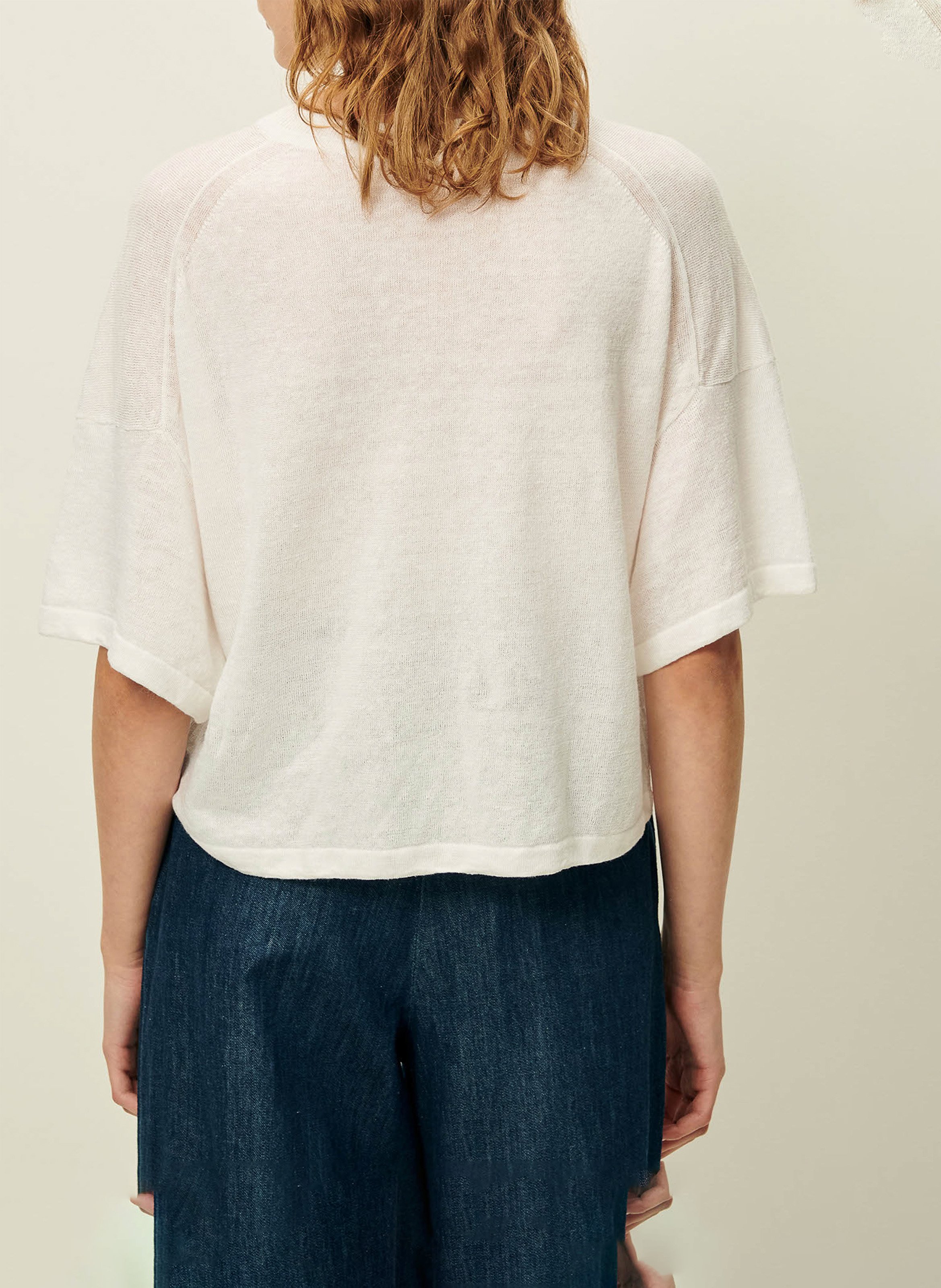 Tee-shirt ample uni en coton mélangé moderno SESSUN Blanc