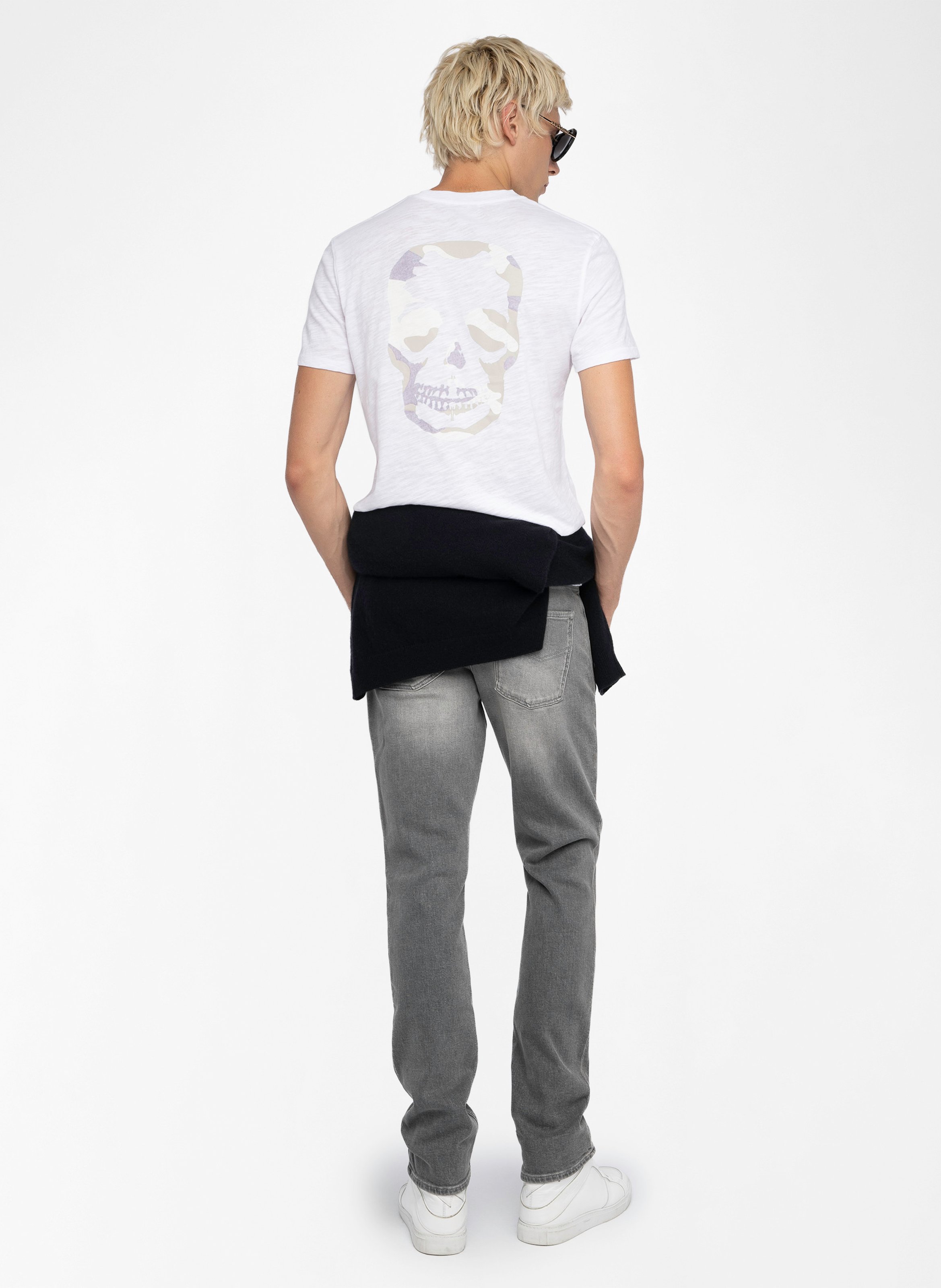 Tee-shirt droit col rond sérigraphié en coton stockholm ZADIG&VOLTAIRE Blanc