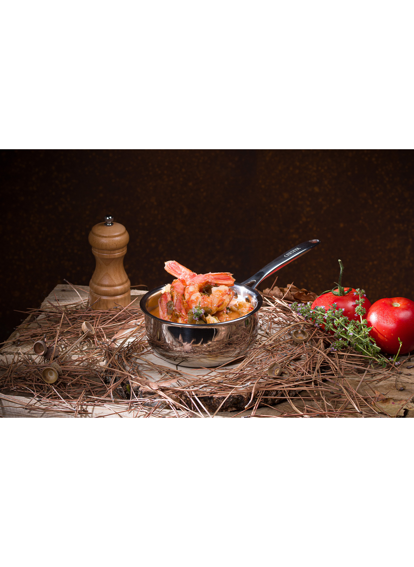 Mini casserole Castel'Pro en inox | Gris CRISTEL Maison
