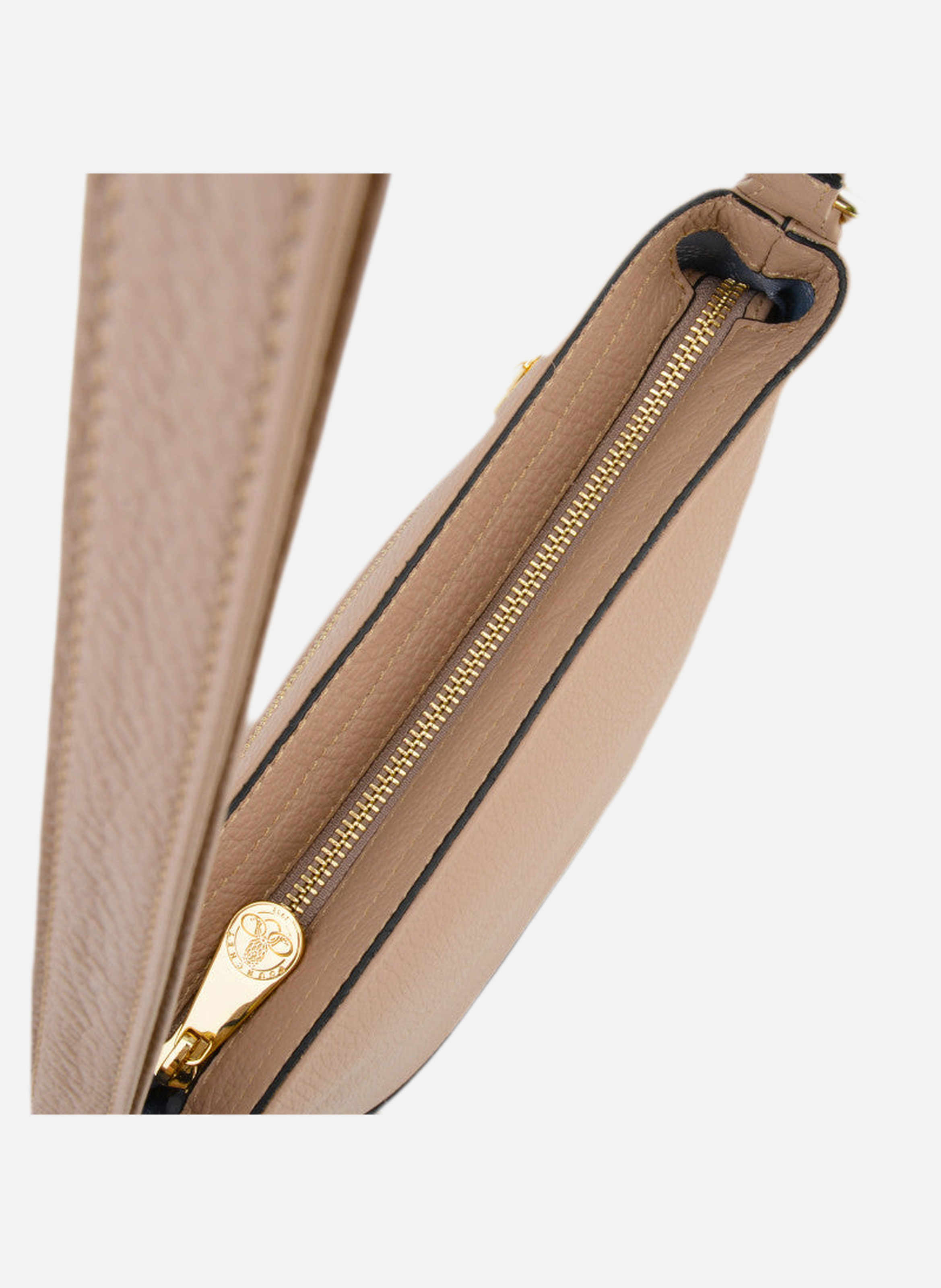 110 magnet | sac porté croisé en cuir de veau grainé POURCHET Marron