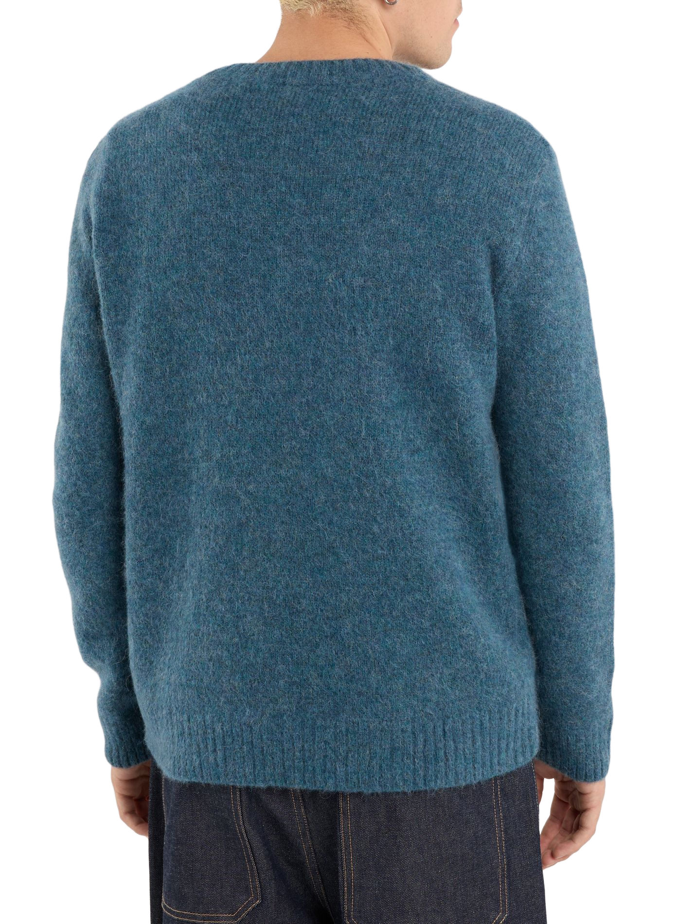Round neck alpaca blend sweater SAISON 1865 Blue