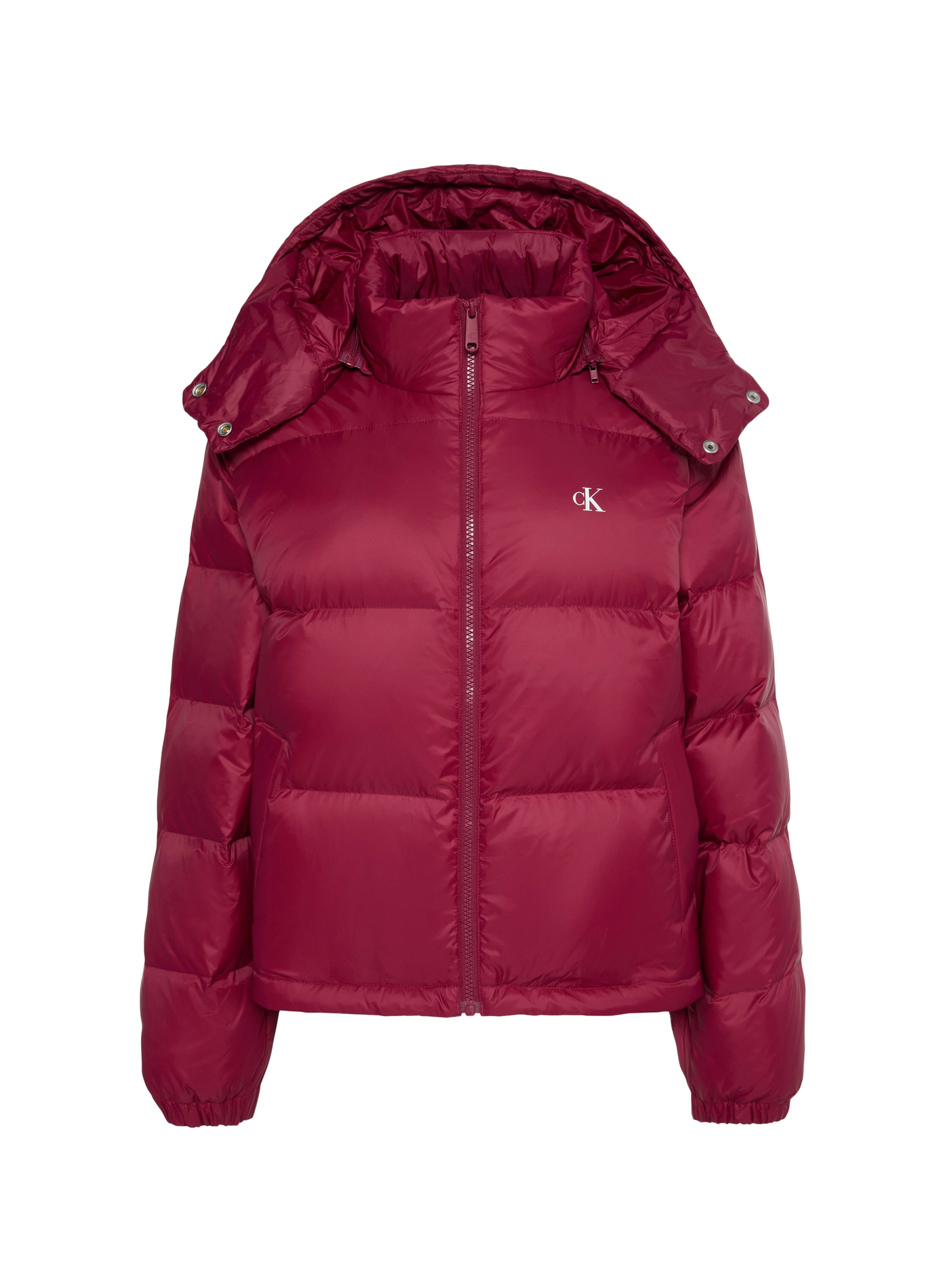 Quilted hooded Down jacket CALVIN KLEIN Red