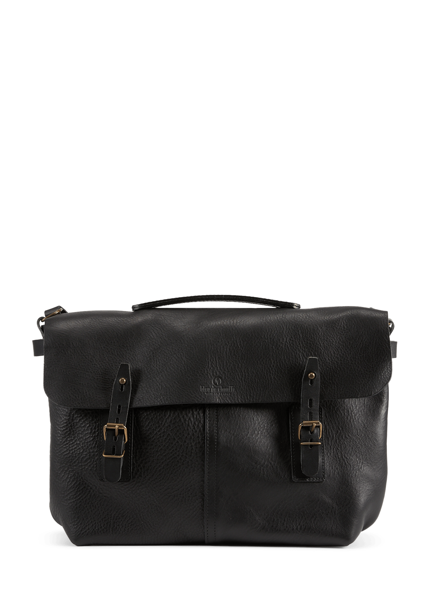 Sac besace Lucien en cuir  BLEU DE CHAUFFE Noir