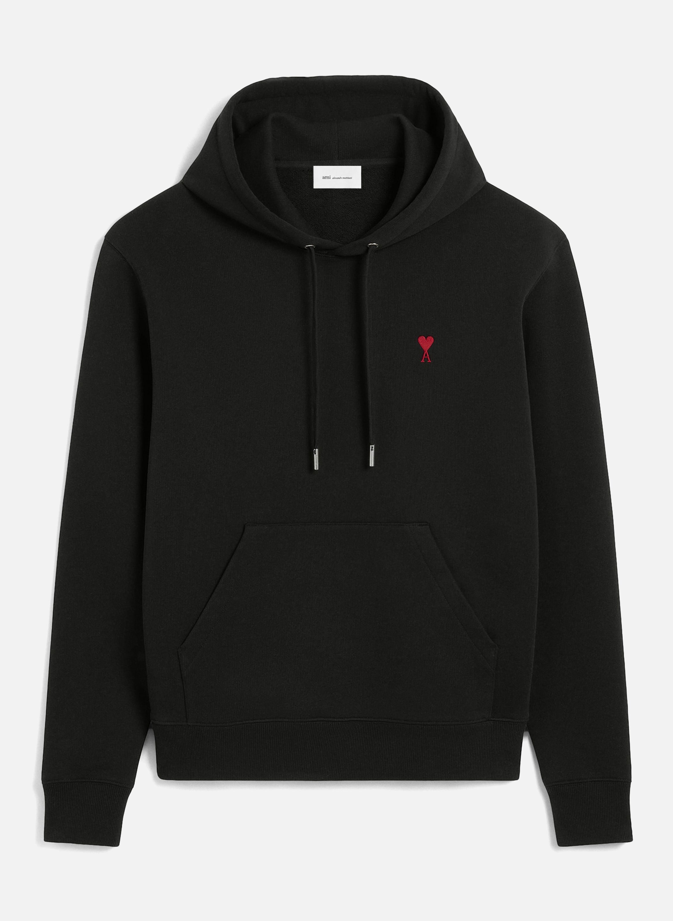 Hoodie ami de coeur rouge unisexe AMI PARIS Noir