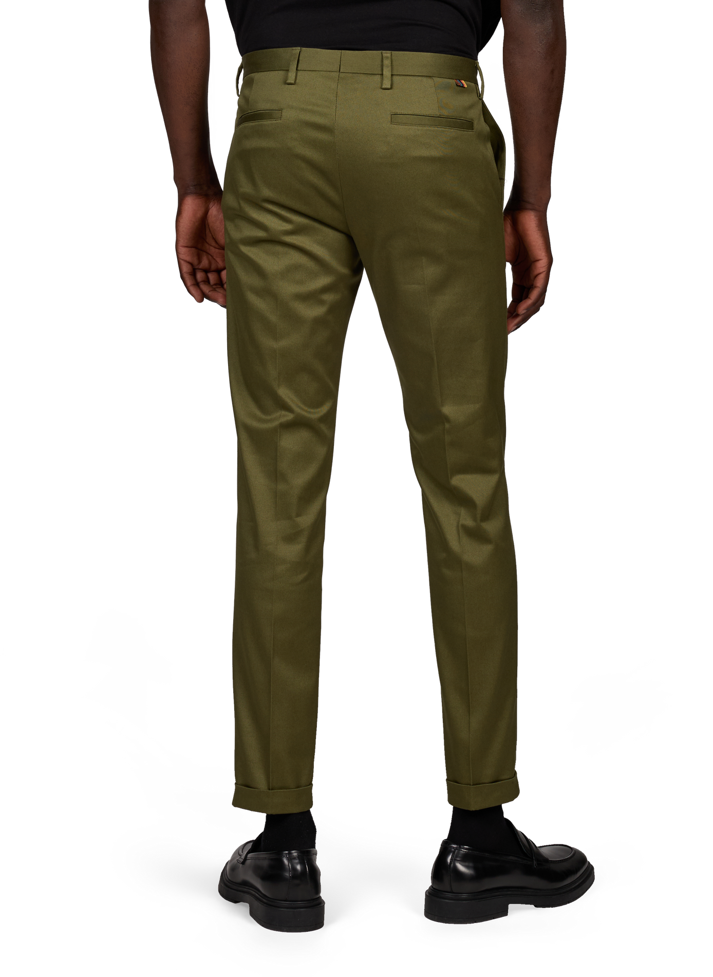 Pantalon chino slim à taille basse en coton mélangé PAUL SMITH Vert