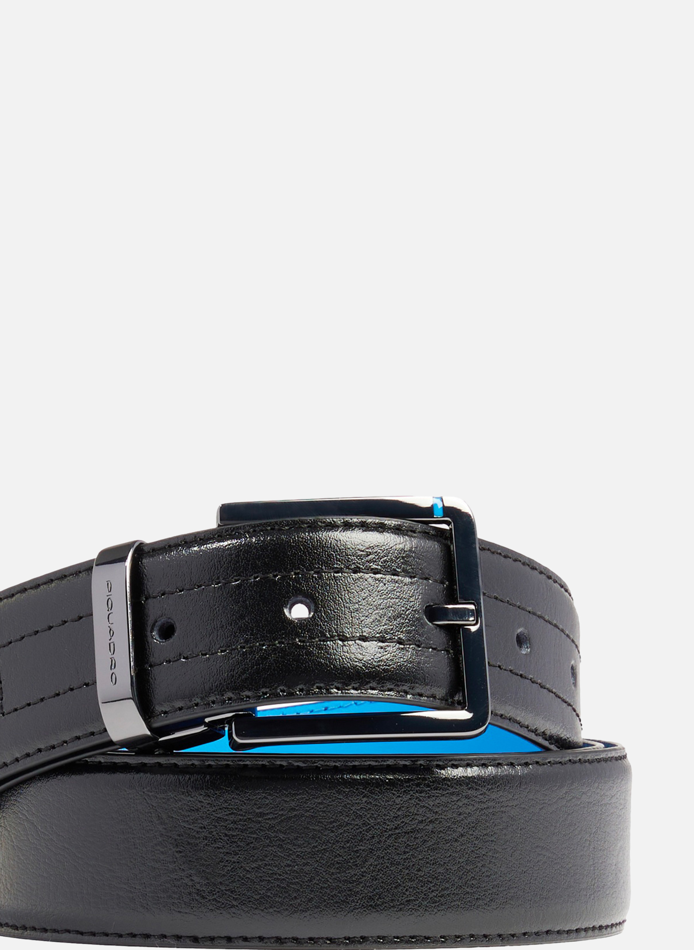 Gürtel herren aus leder mit dornschliesse PIQUADRO Schwarz
