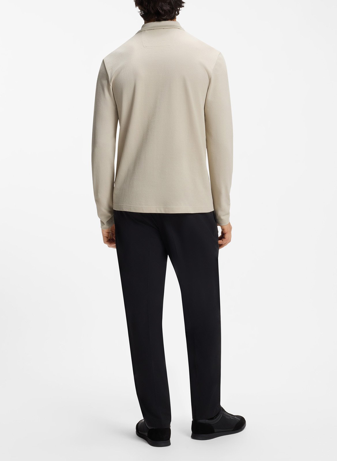 Polo manches longues en coton | Beige BOSS Homme