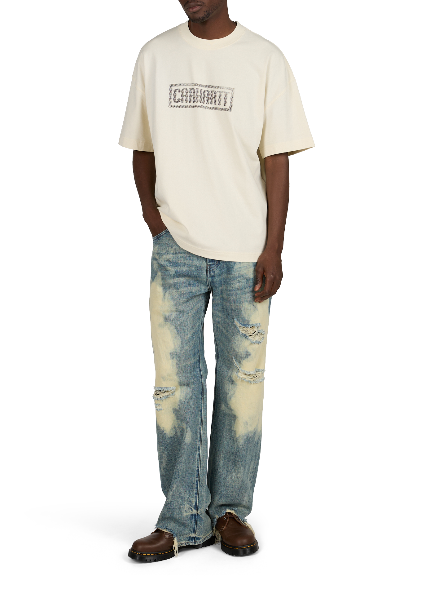 Bedrucktes Baumwoll-T-Shirt CARHARTT WIP Beige