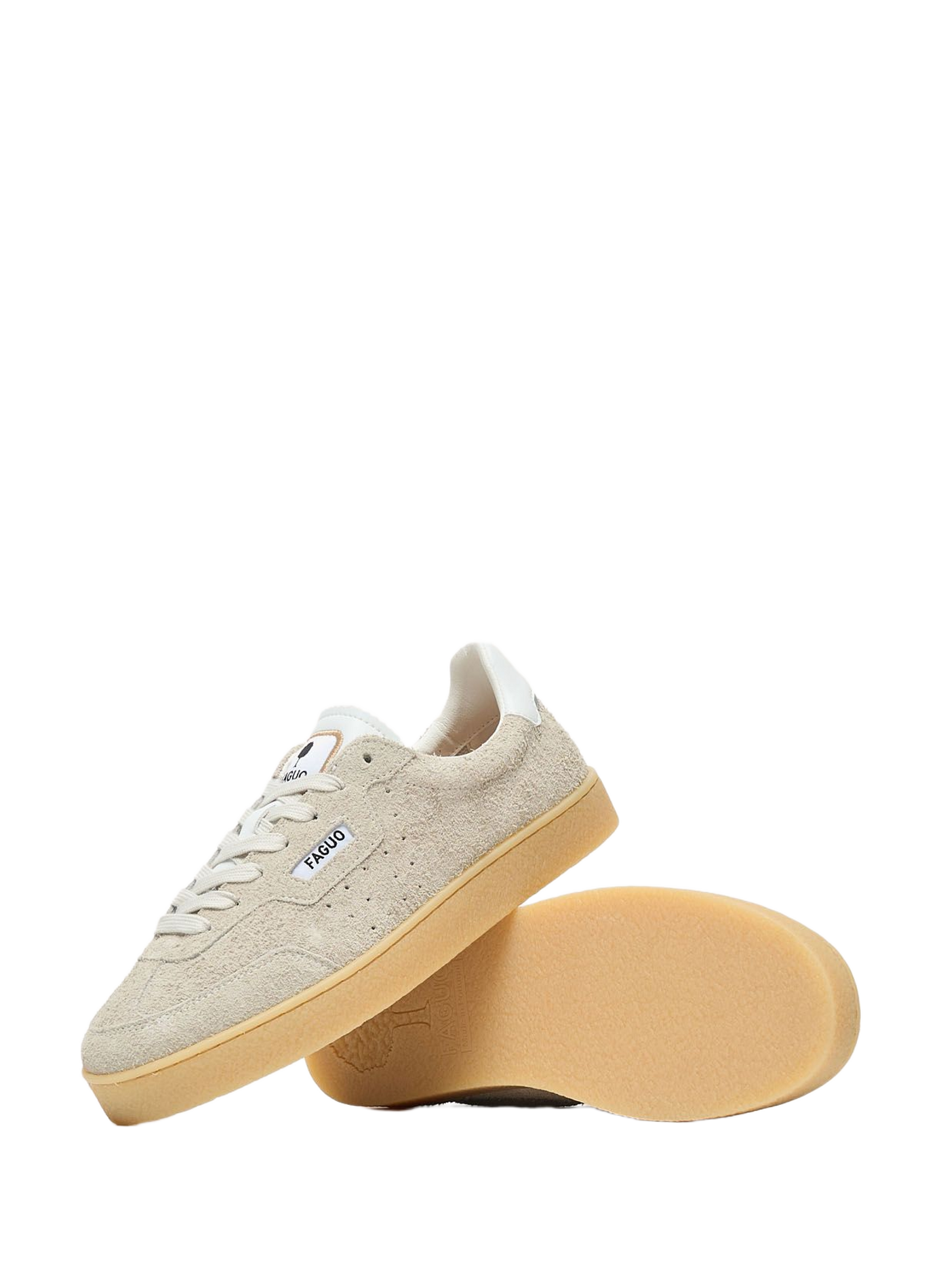 Mixed leather and suede sneakers FAGUO Grey