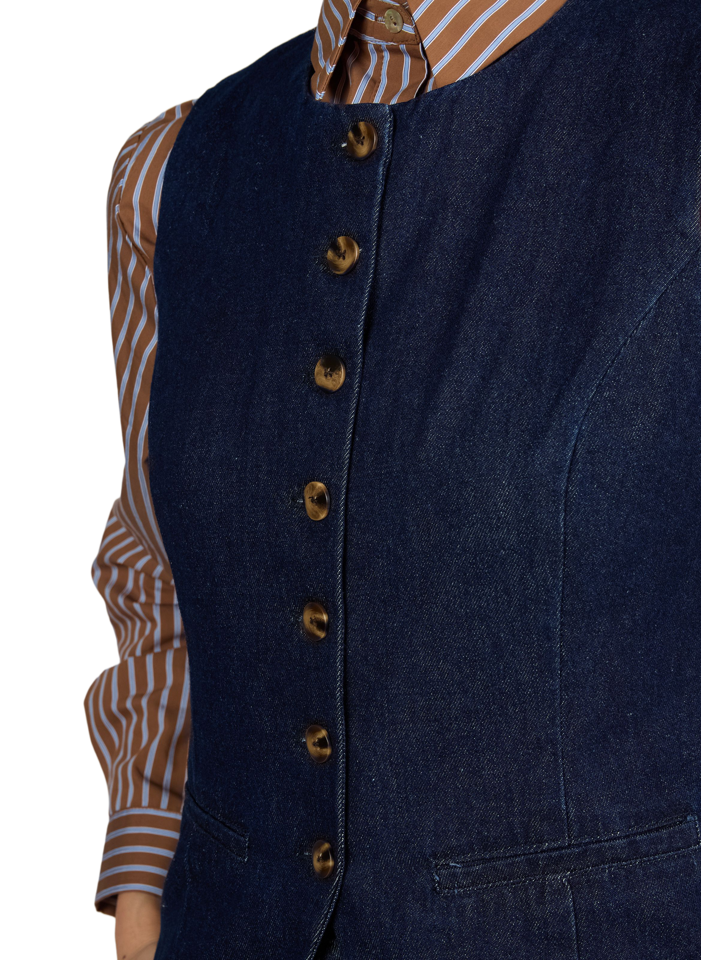 Ärmellose Jeansweste aus Baumwolle GARANCE Blau
