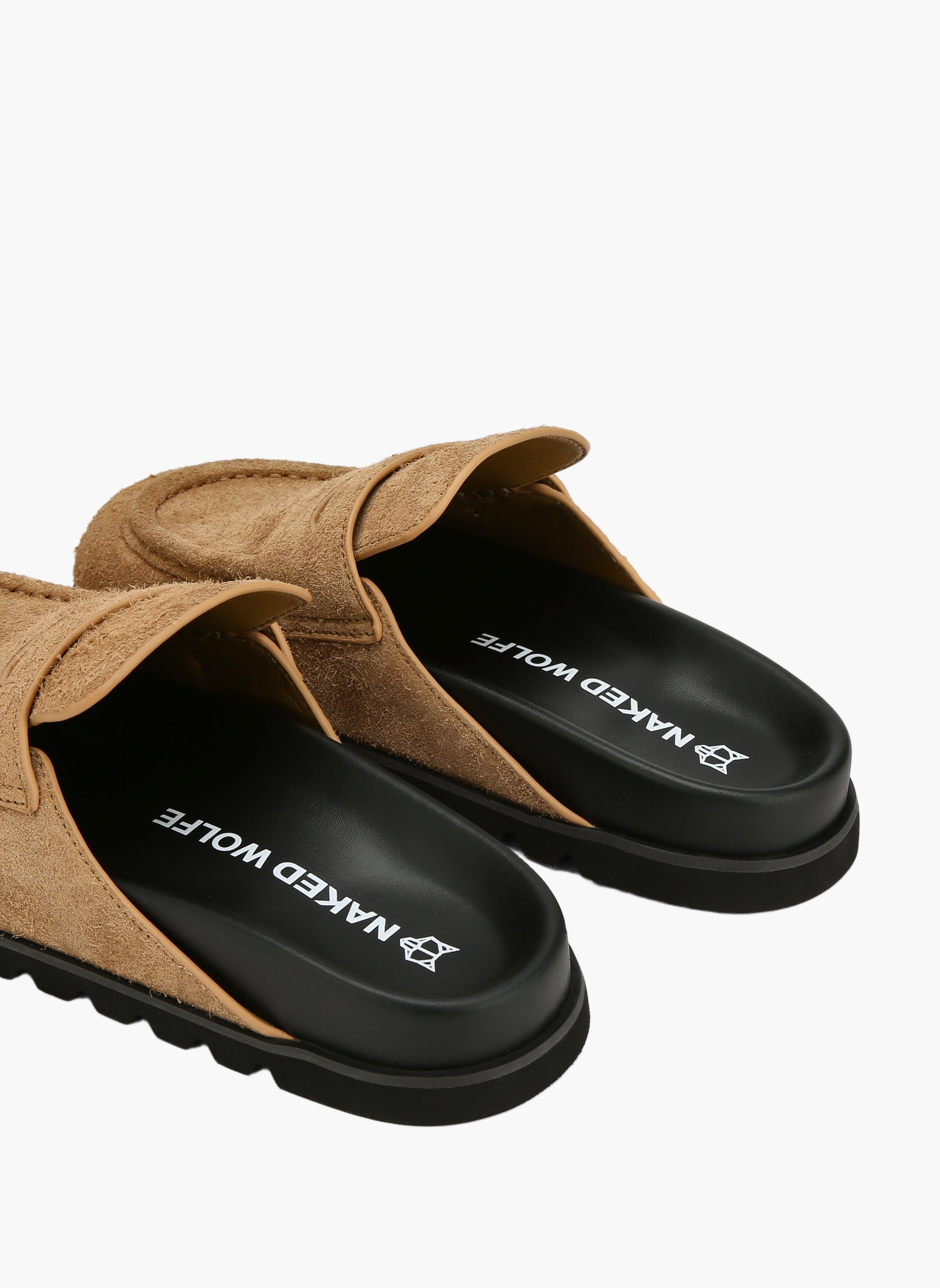 Mules cord en daim NAKED WOLFE Beige