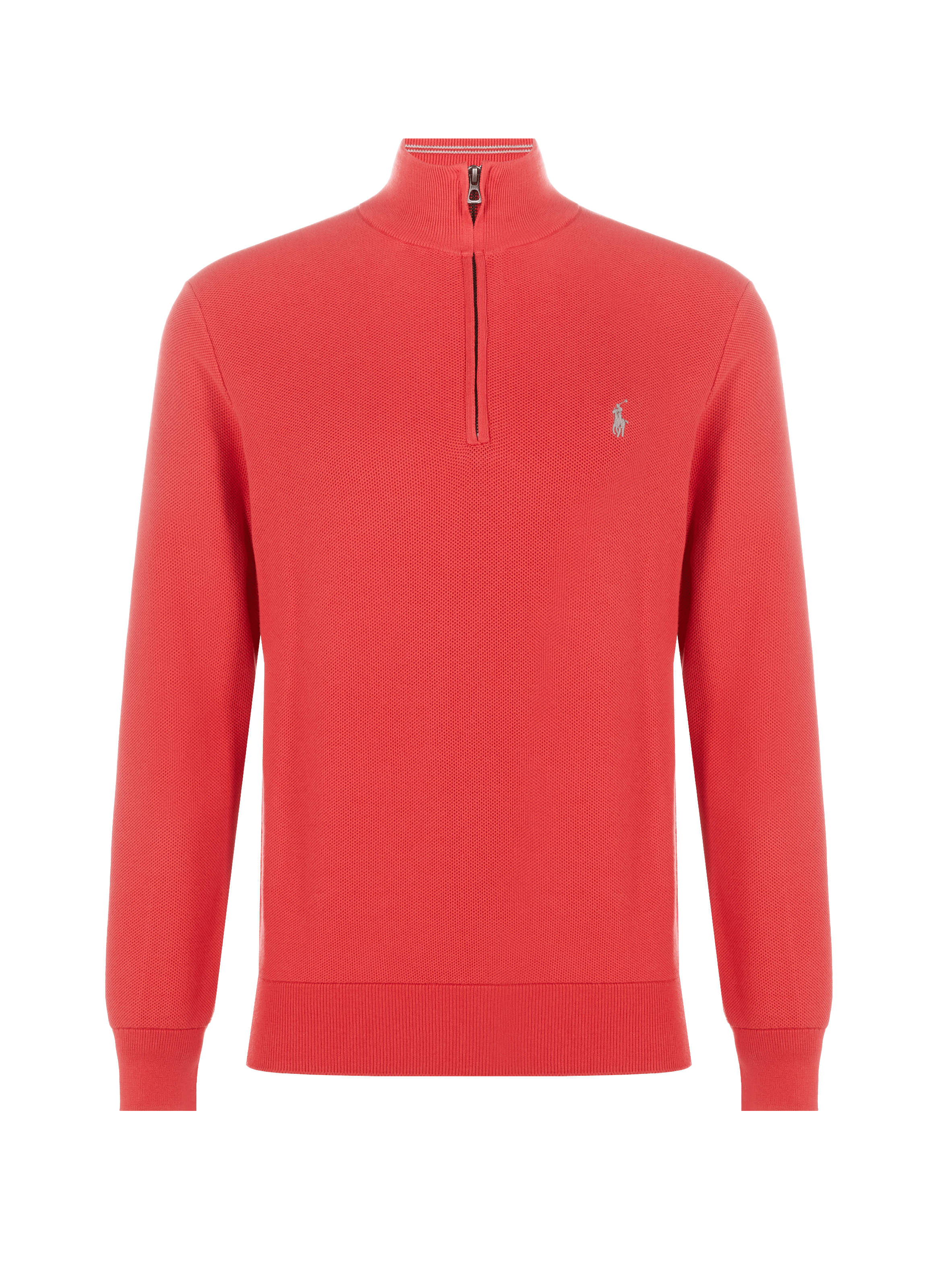 POLO RALPH LAUREN Pull droit en maille piqué de coton Rouge