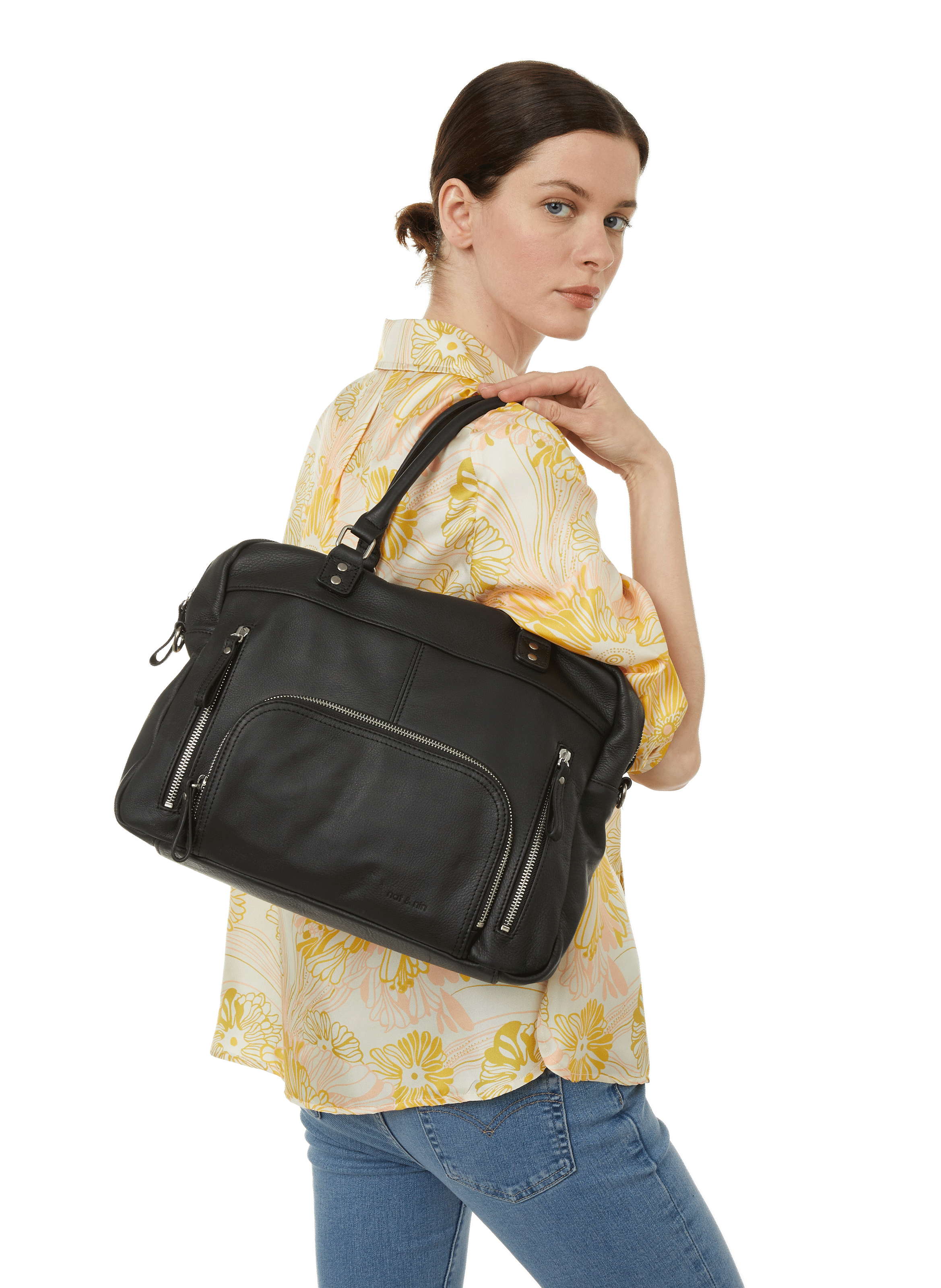 Sac à main Macy en cuir NAT &amp; NIN Noir