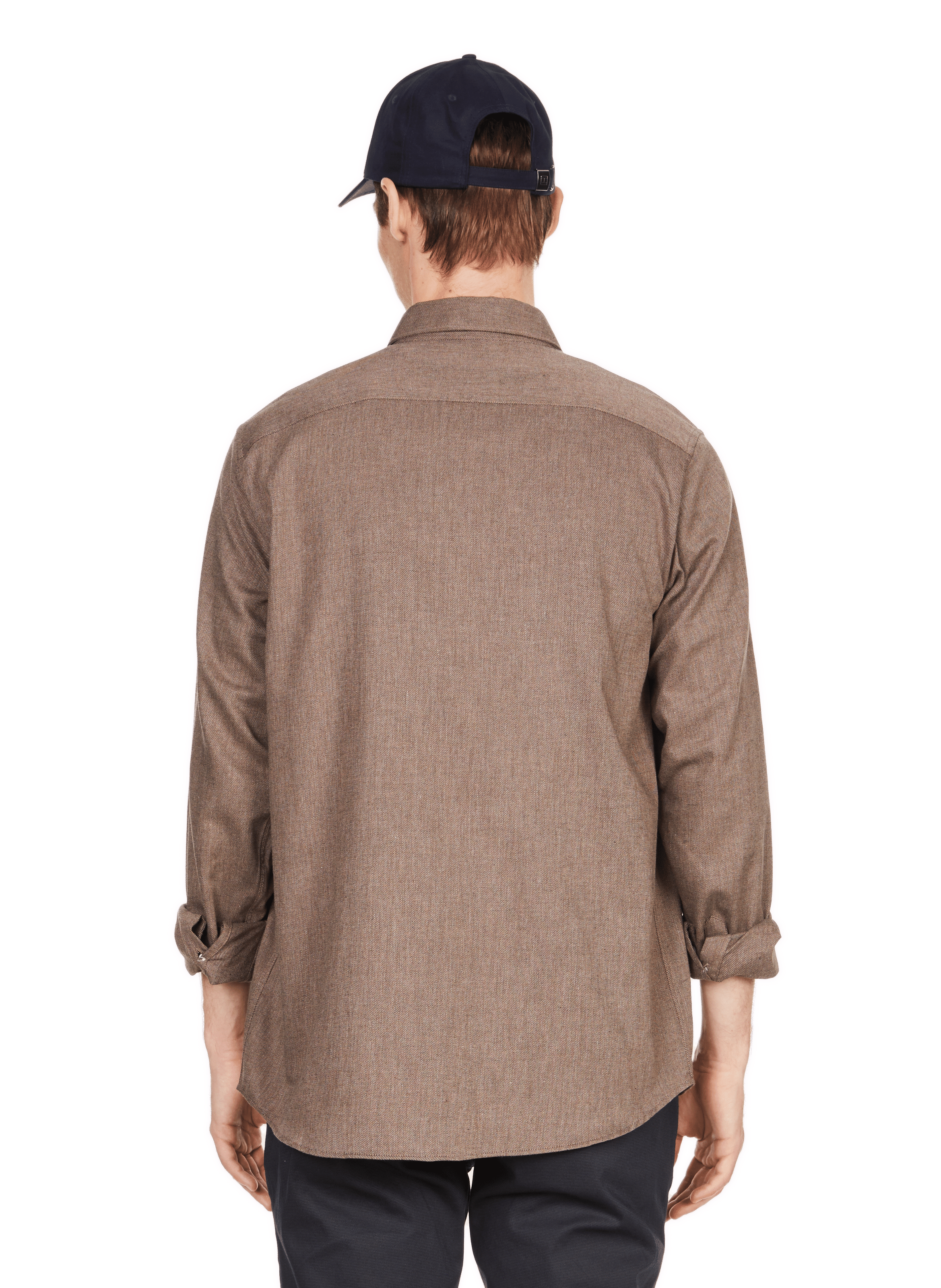 Chemise droite en coton Marron