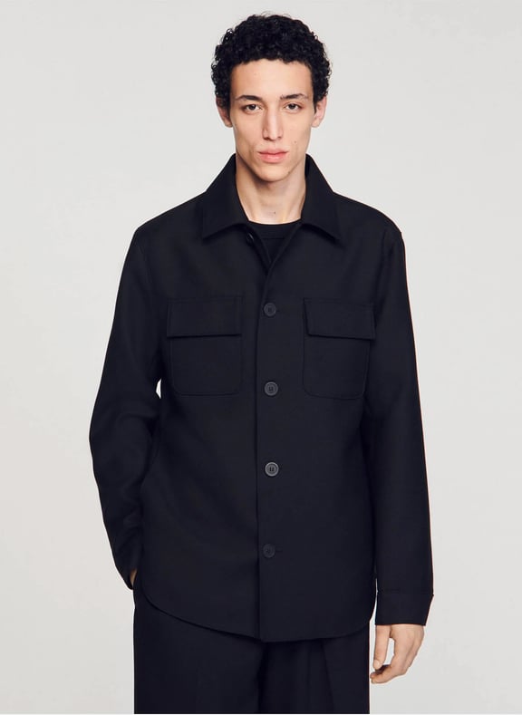 Surchemise col classique Noir by SANDRO SANDRO Surchemise col classique Noir