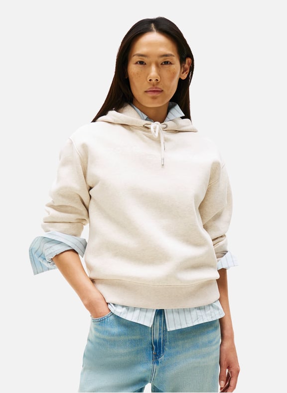 Hoodie en coton mélangé Beige by TOMMY HILFIGER TOMMY HILFIGER Hoodie en coton mélangé Beige