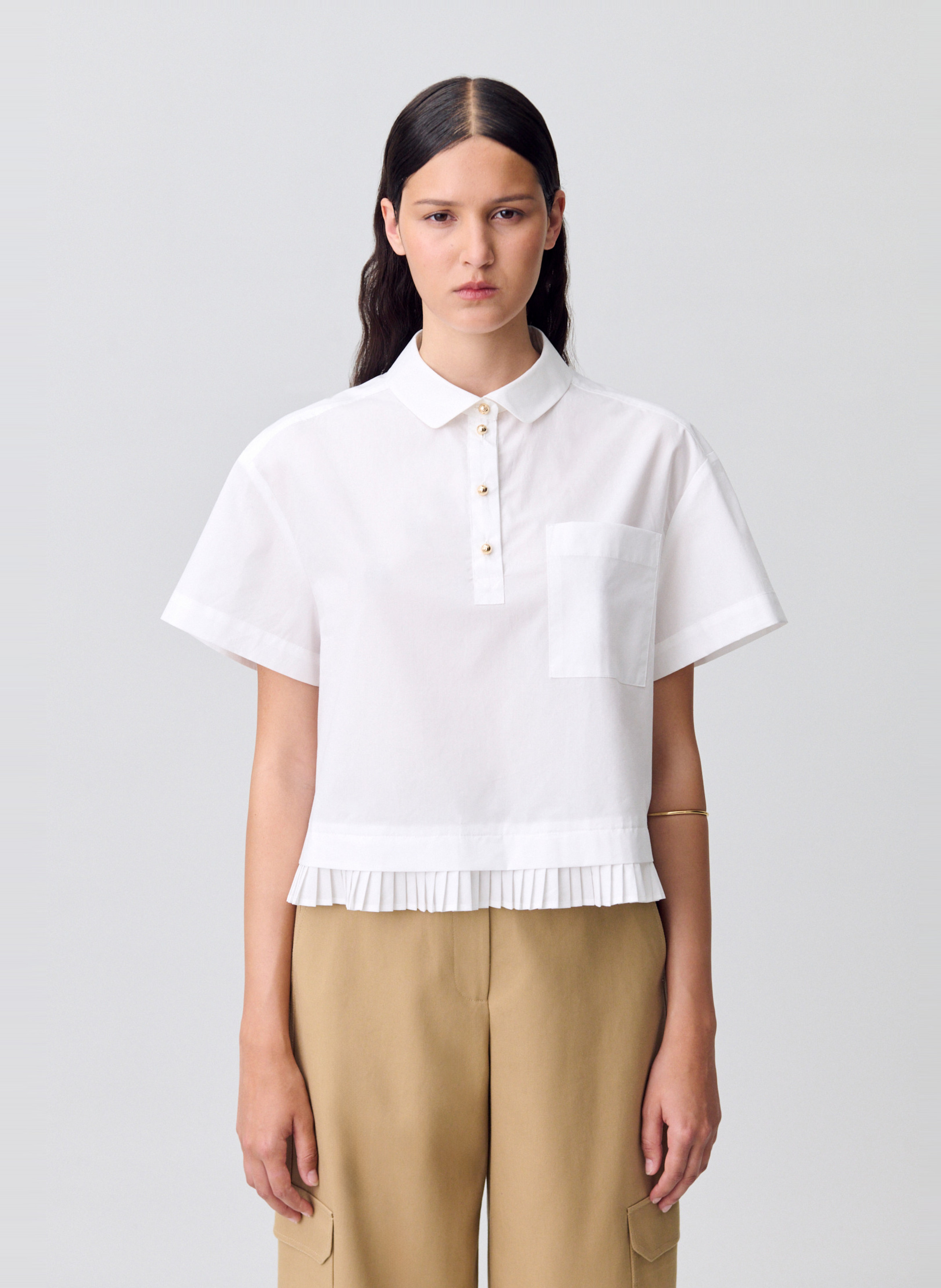 Top droit en coton CLAUDIE PIERLOT Blanc