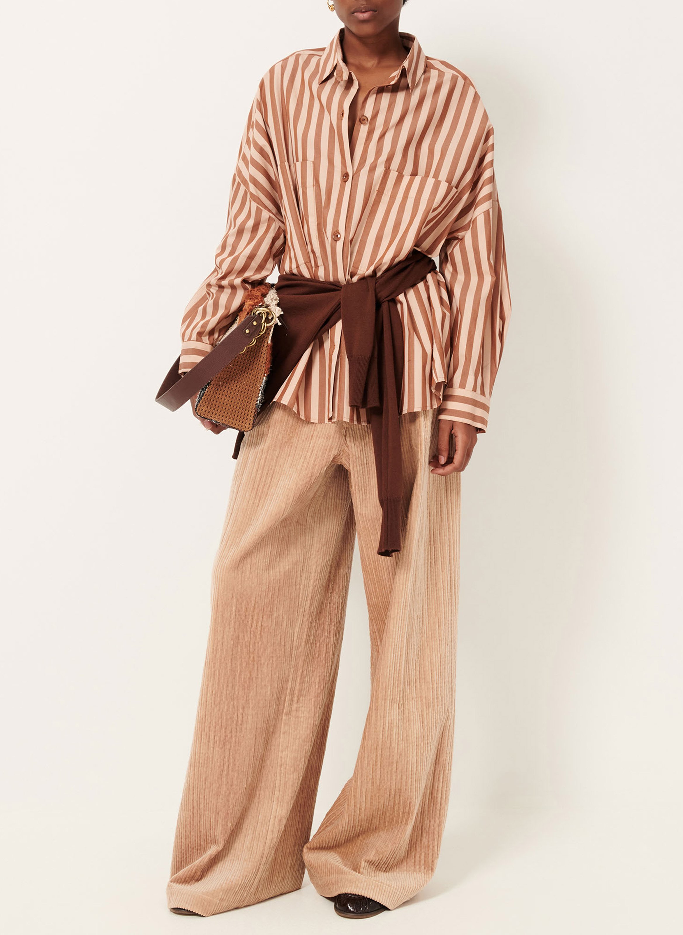 Chemise col classique en coton fontania SESSUN Marron