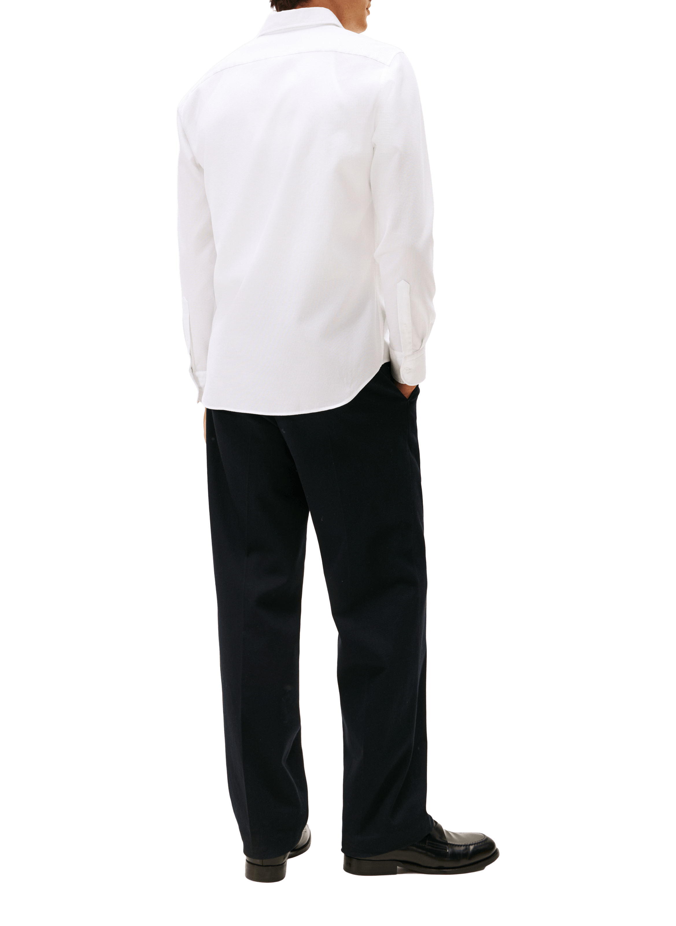 Textured cotton blend shirt TOMMY HILFIGER White