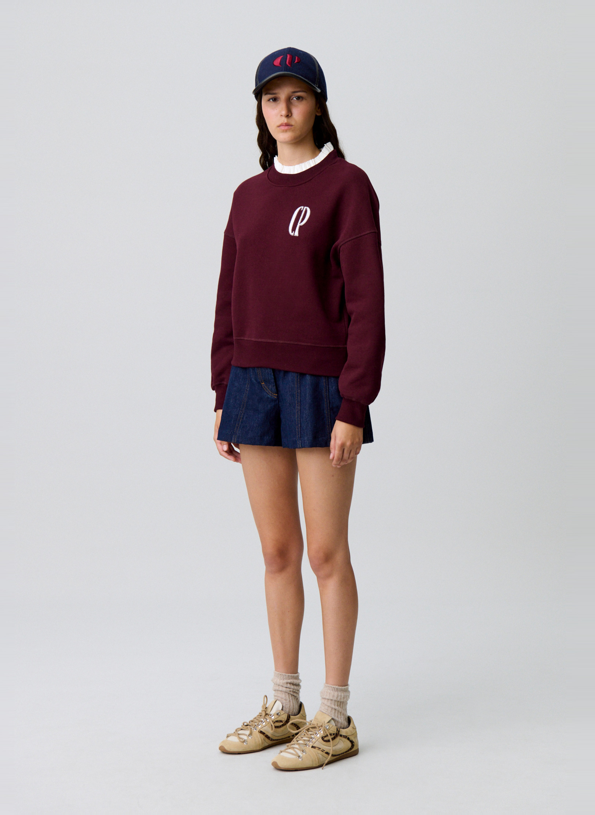 Sweat oversize en coton mélangé tifany CLAUDIE PIERLOT Rouge