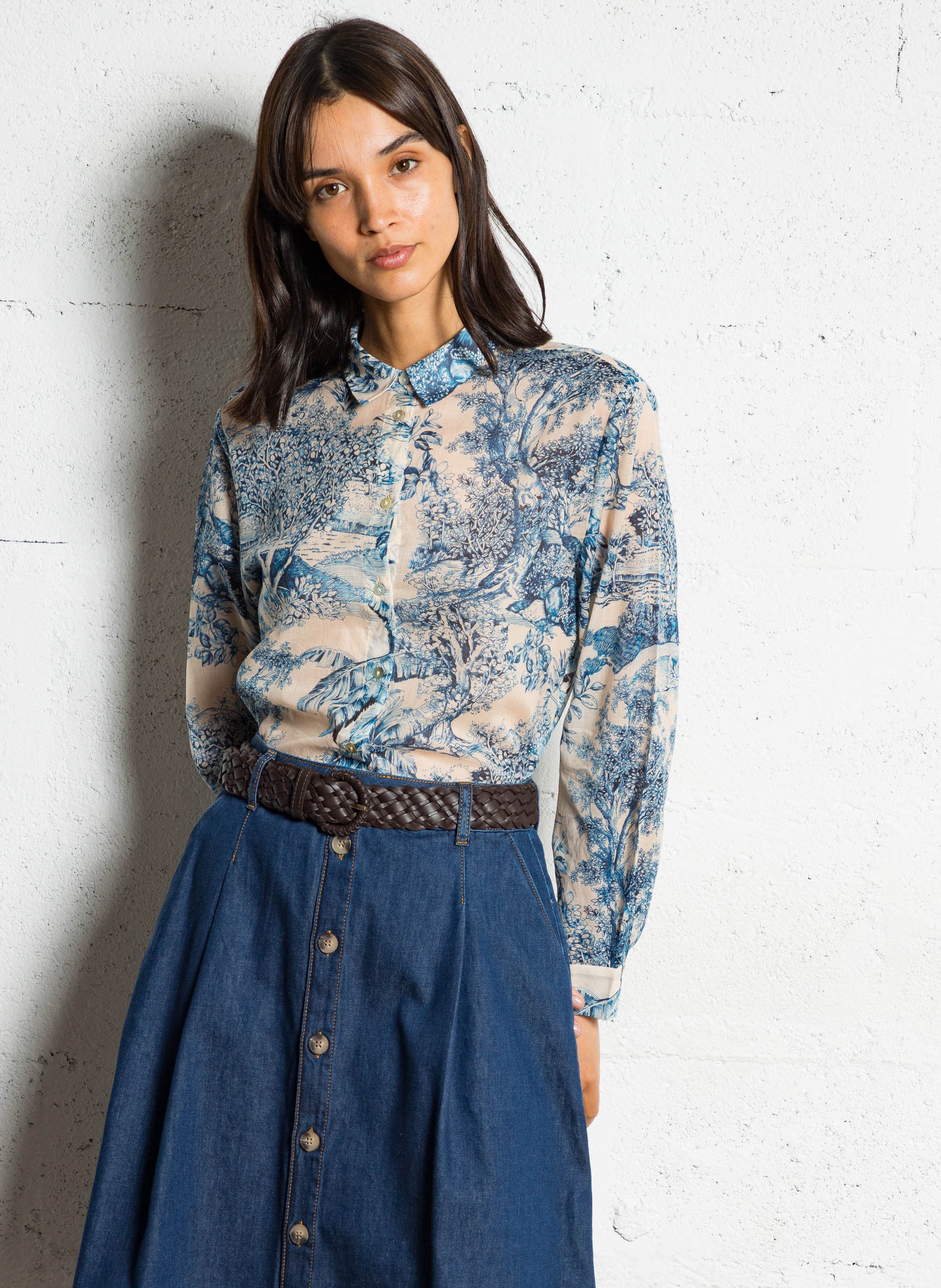 Ceinture en cuir tressé victoire bis MAISON 123 Marron