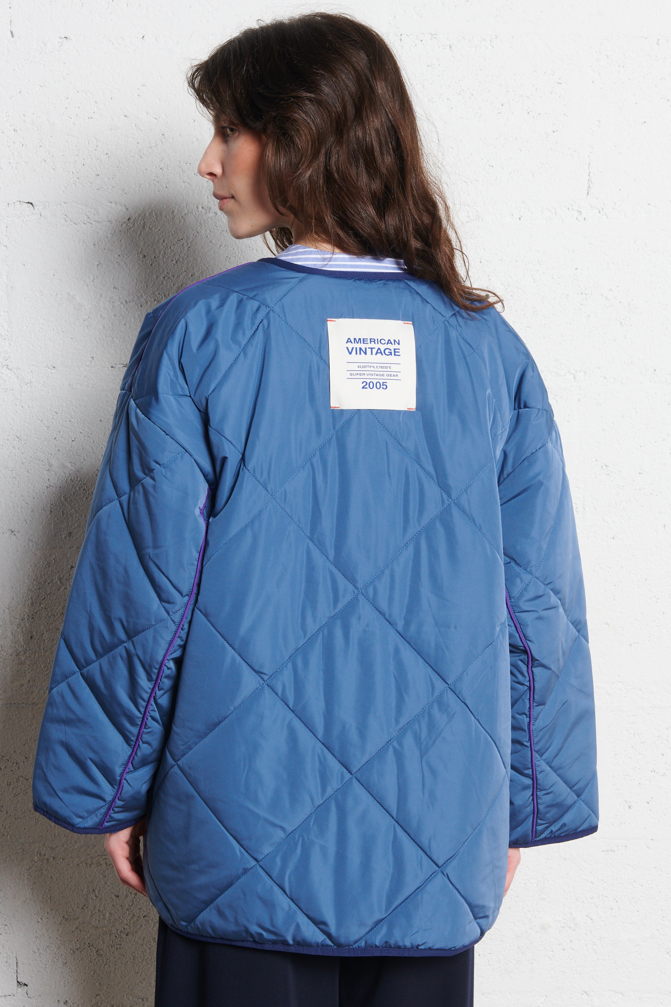Veste oversize matelassée vowbay Bleu