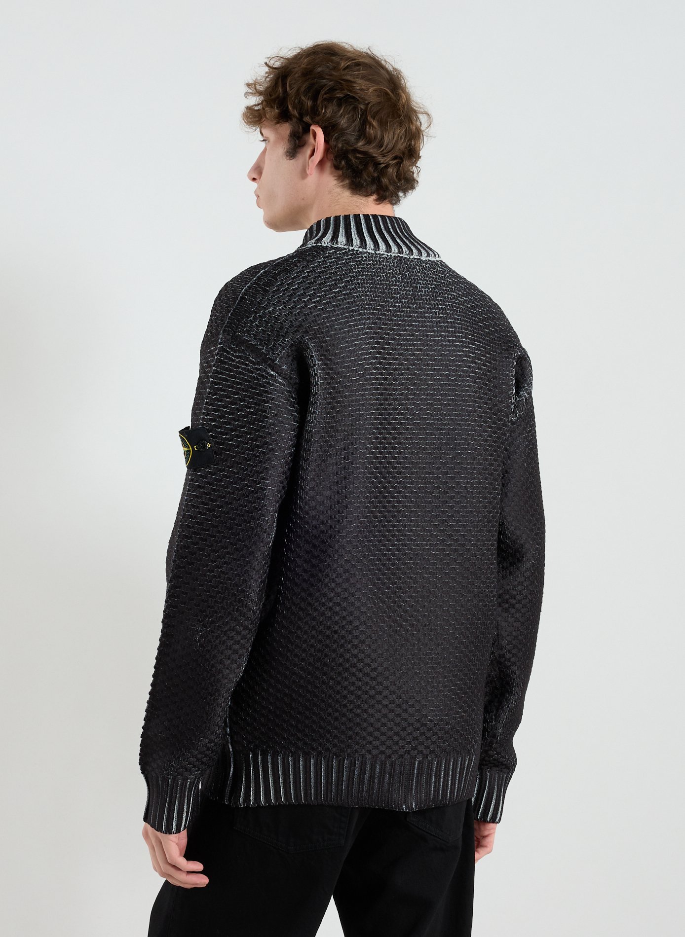 Pull zippé col montant STONE ISLAND Gris