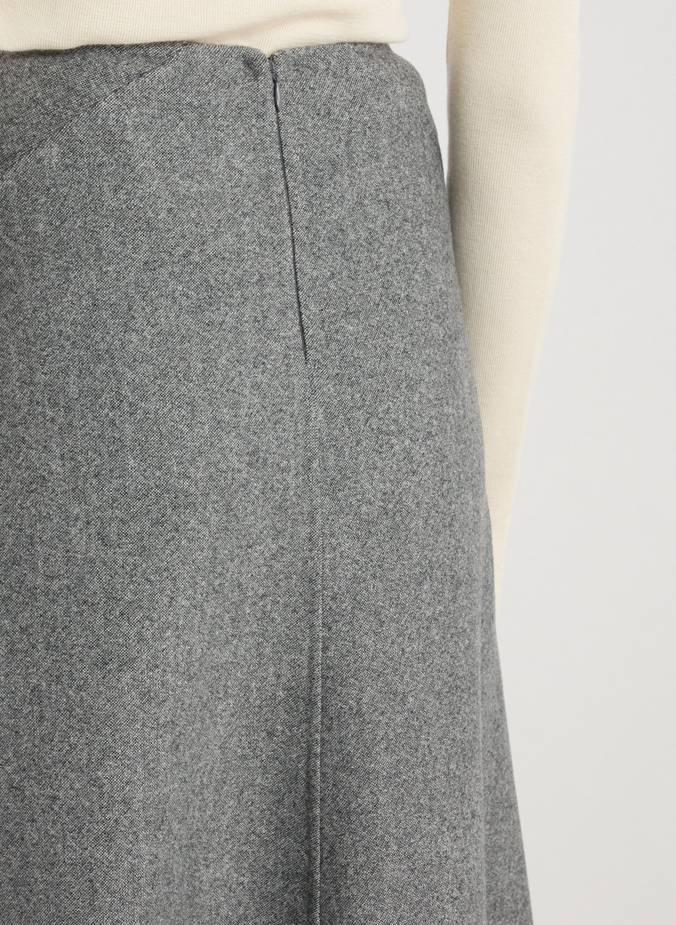 Midi wool and cashmere blend skirt R2W Grey