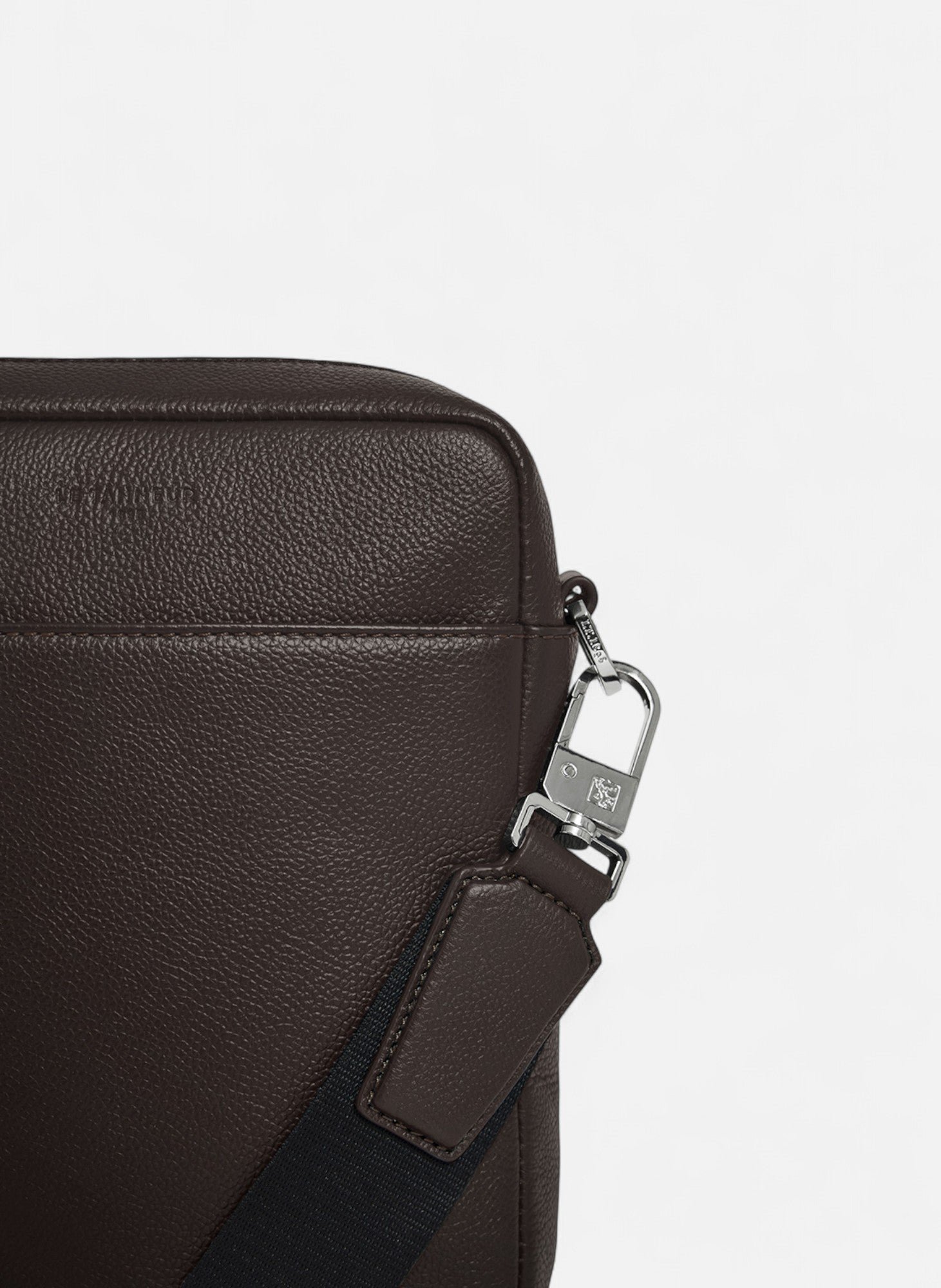 Petite sacoche zippée marceau en cuir grainé LE TANNEUR Marron