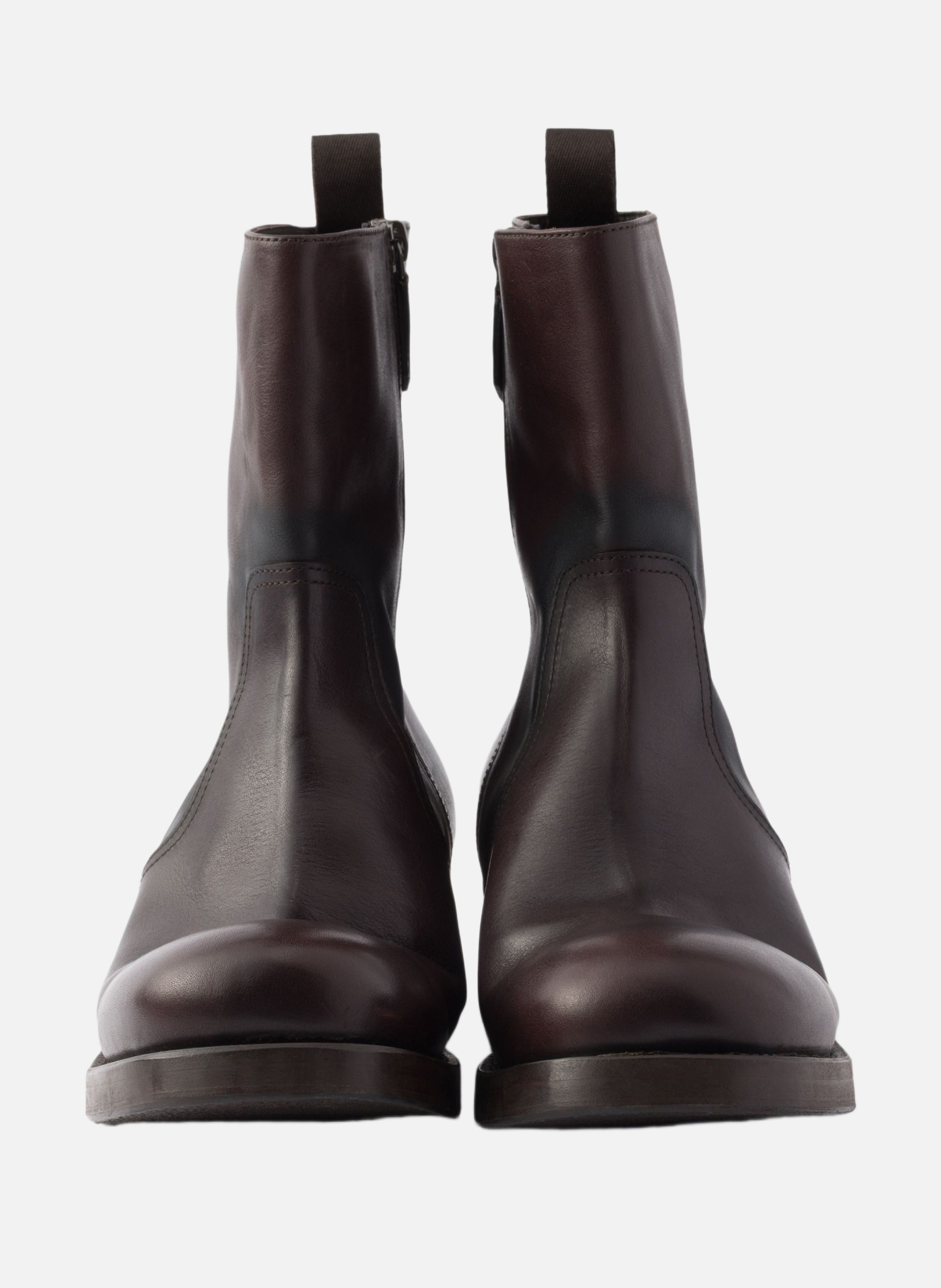 Bottes mi-mollet en cuir PRADA Marron