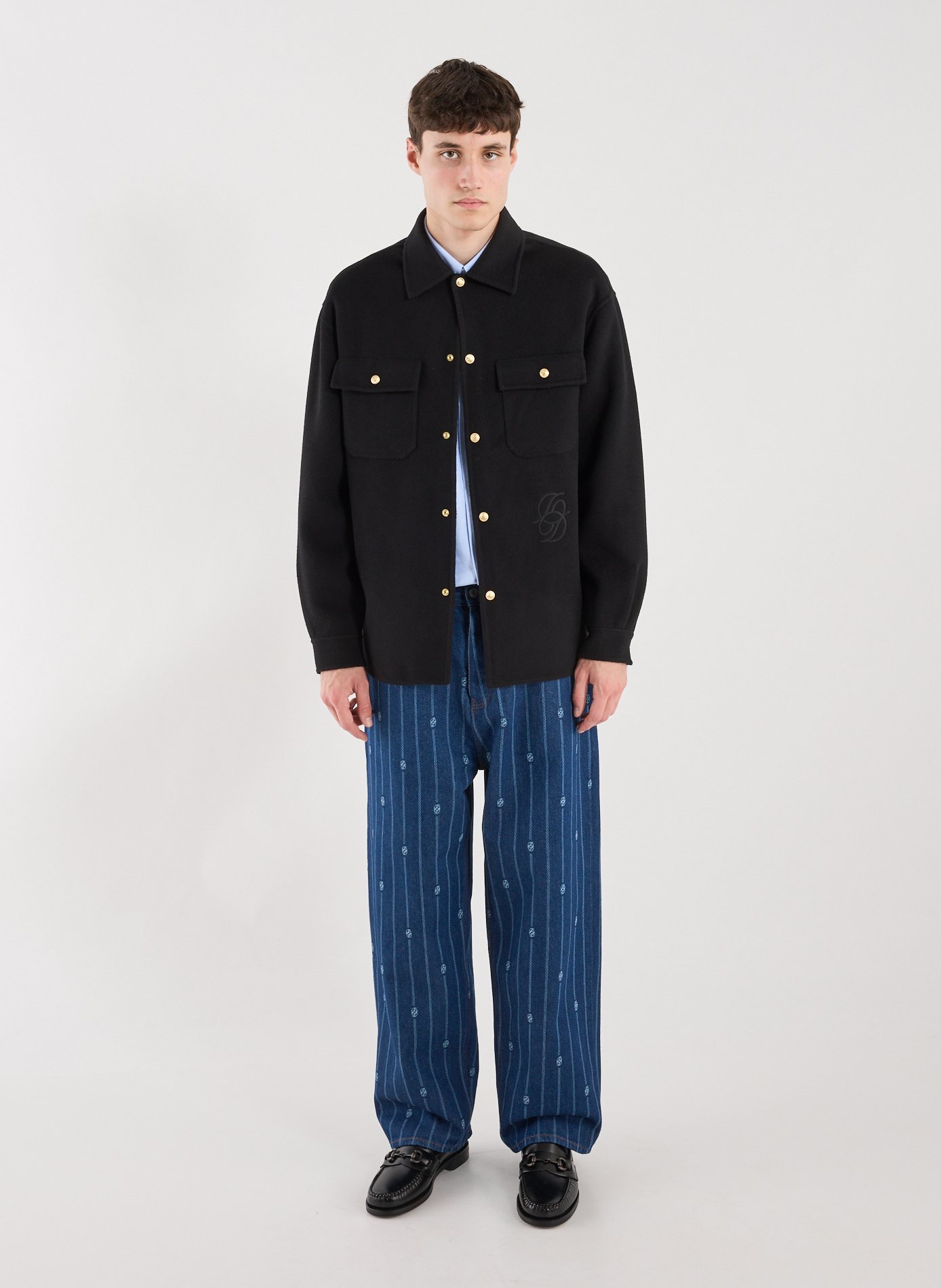 The wool overshirt DROLE DE MONSIEUR Black