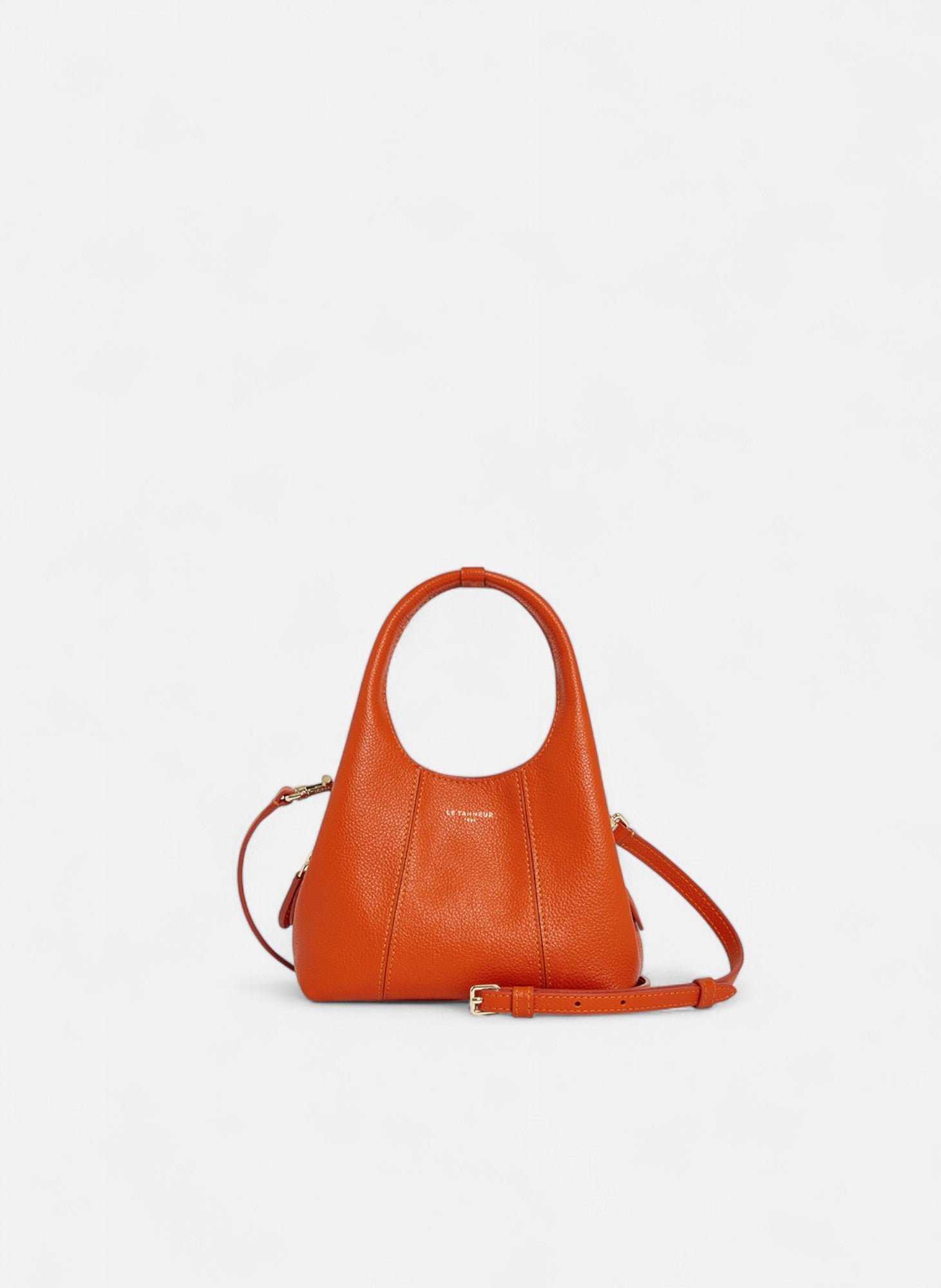 Mini sac à main juliette en cuir grainé LE TANNEUR Orange