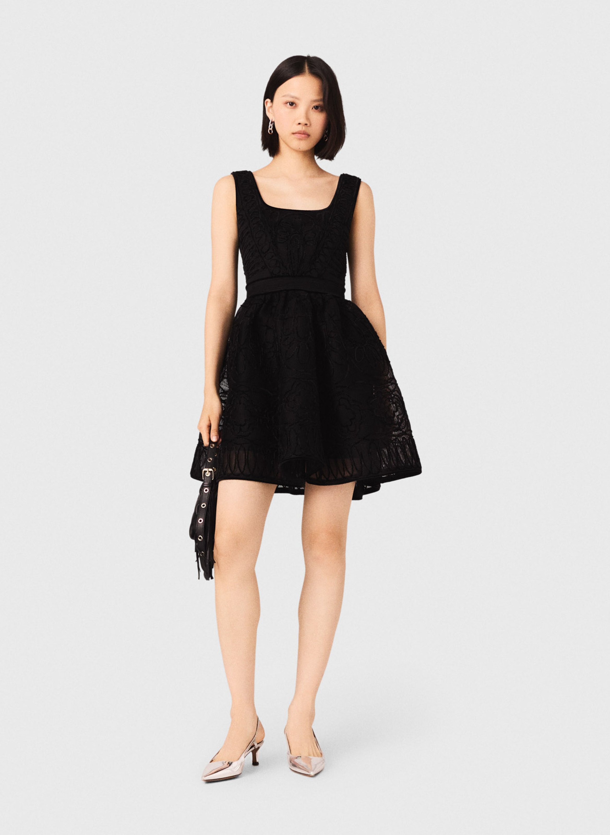 Robe courte patineuse MAJE Noir