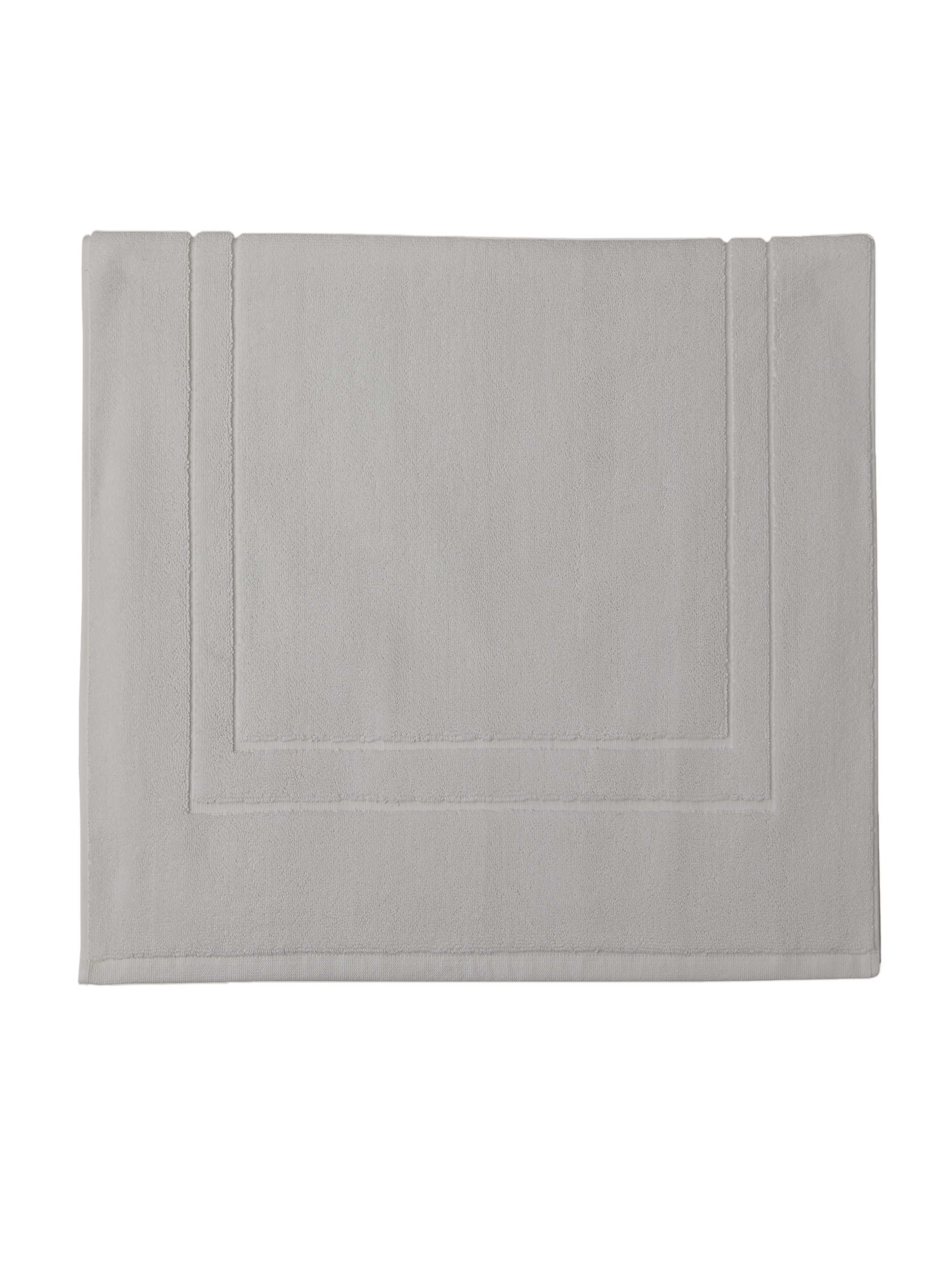 Tapis de bain uni en coton biologique, ess-cadre  Gris carrare