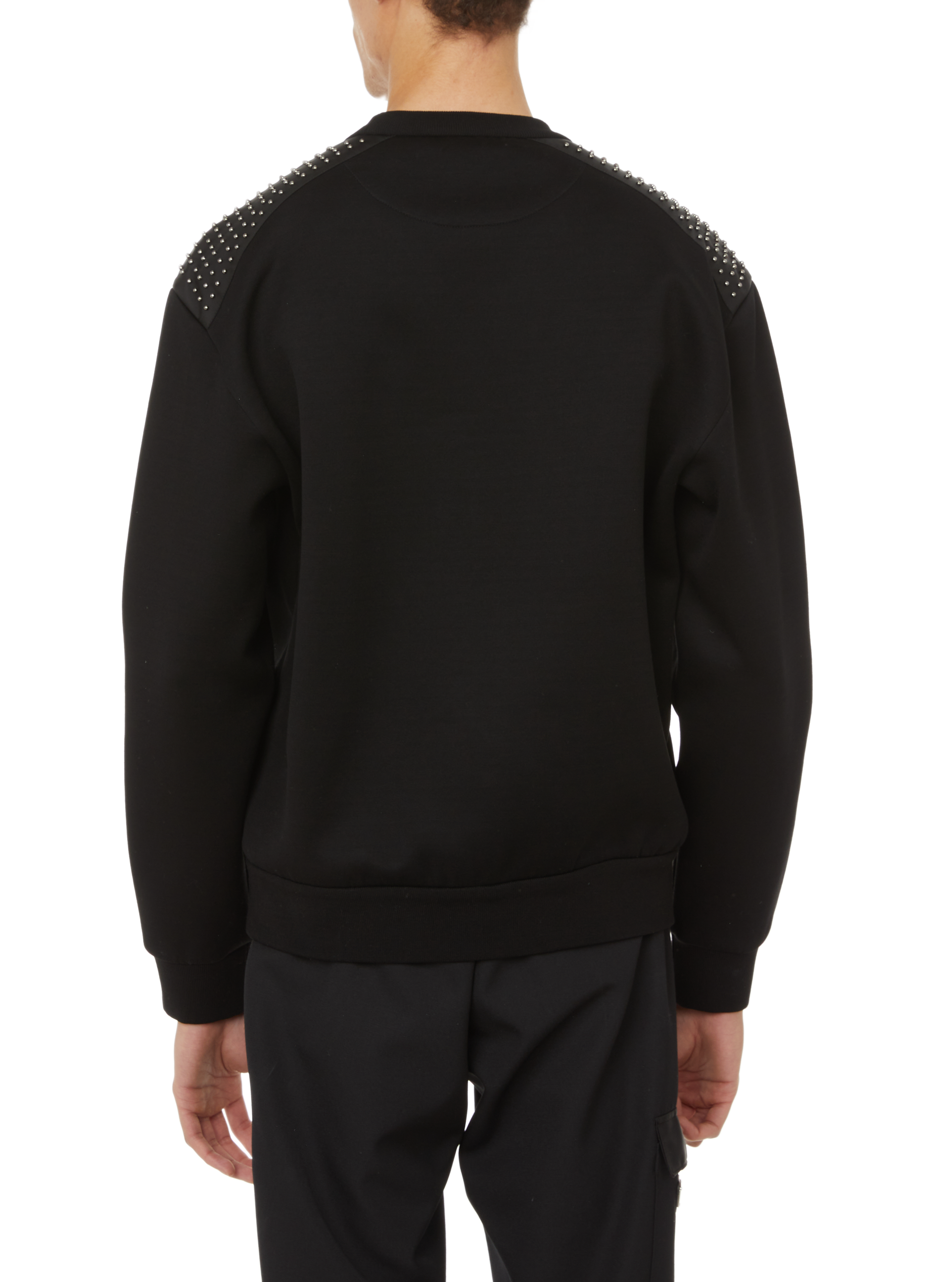 Sweatshirt avec clous en coton Noir