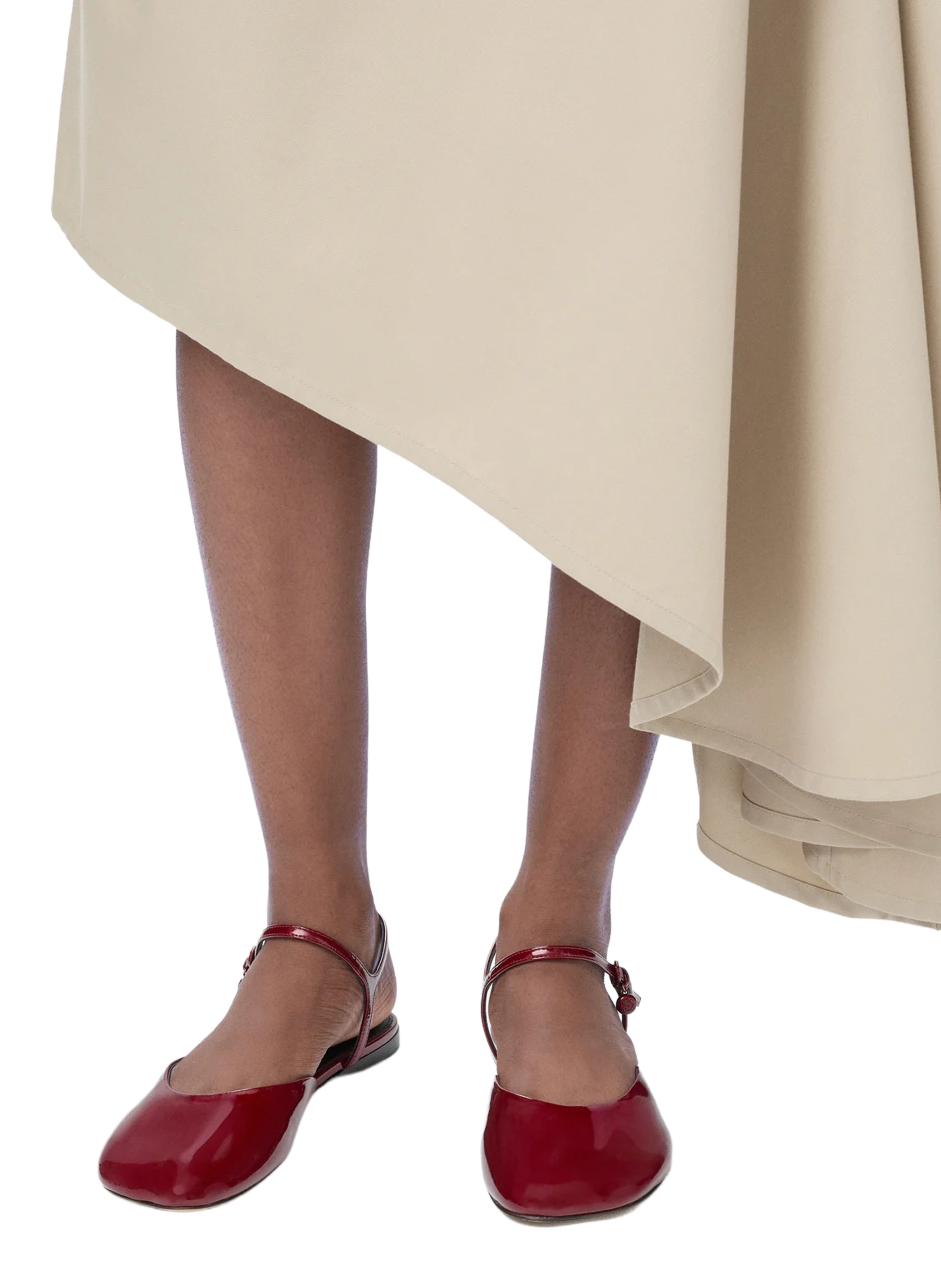 Ballerines à bride cheville Toy en cuir d'agneau verni souple LOEWE Rouge