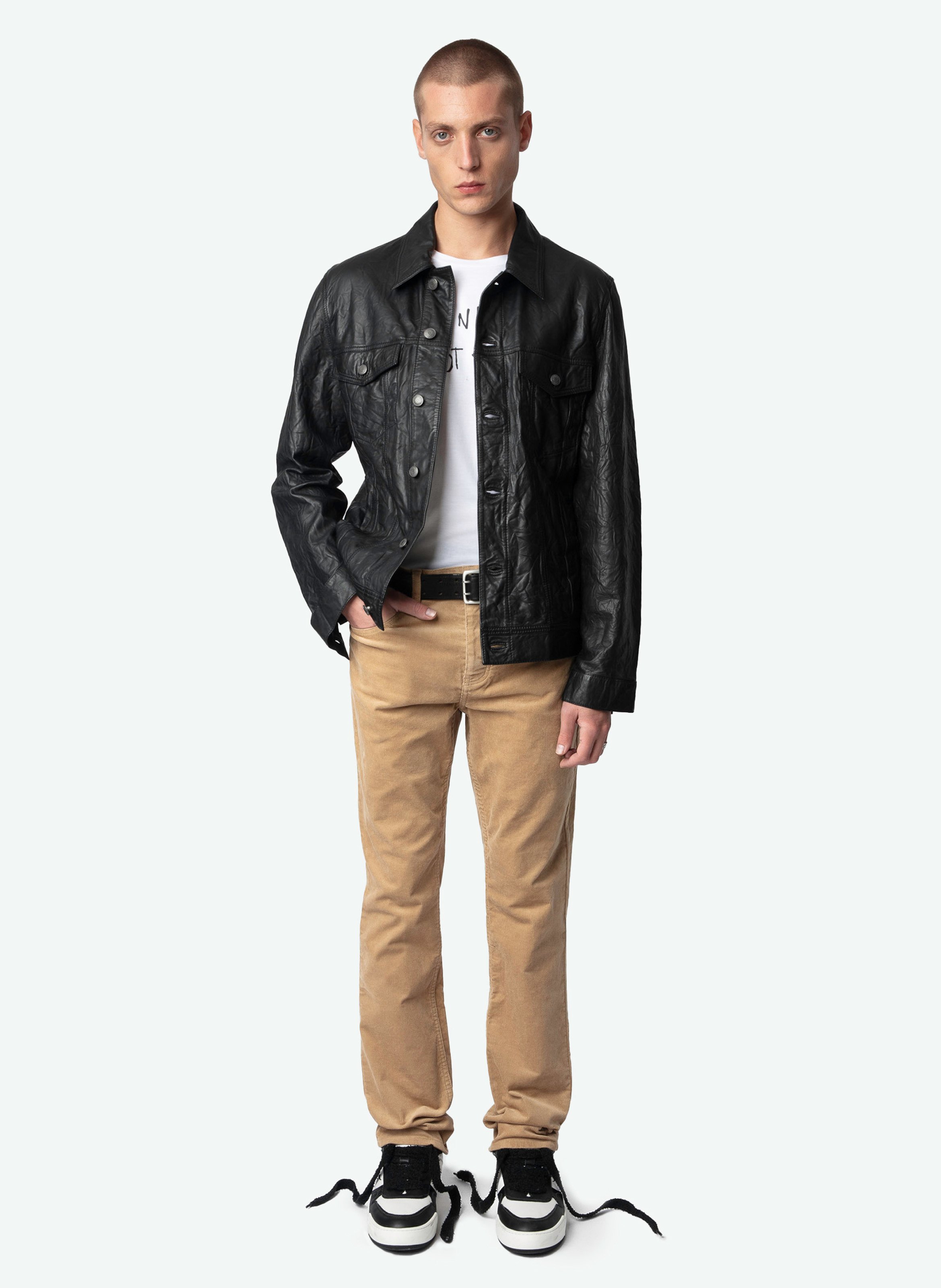 Pantalon ajustée en coton mélangé steeve ZADIG&VOLTAIRE Beige