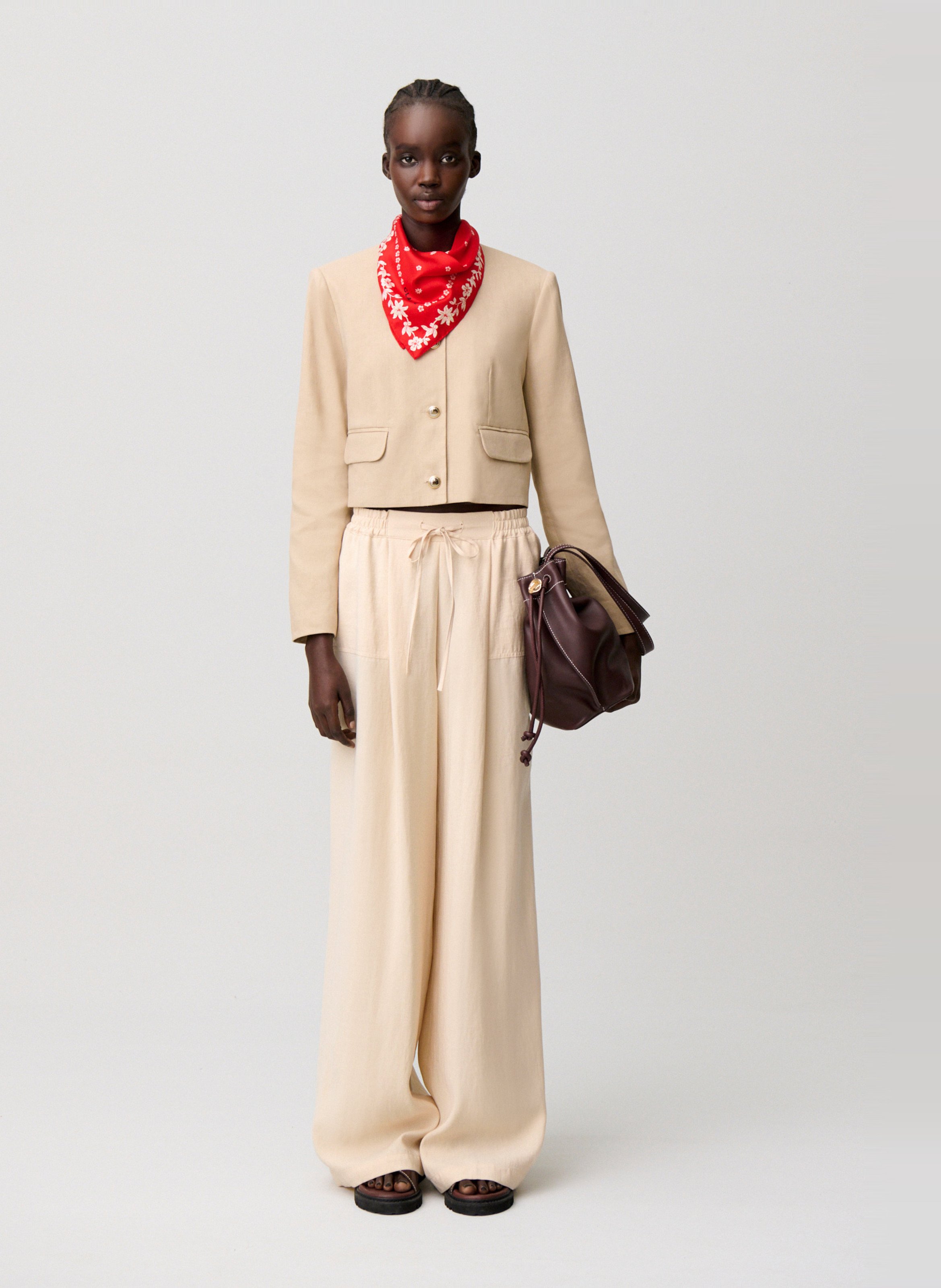 Pantalon large CLAUDIE PIERLOT Beige