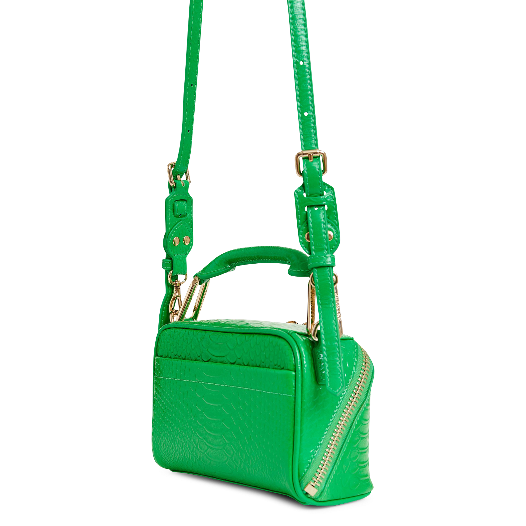 Sac bandoulière en cuir embossé croco jussi ESSENTIEL ANTWERP Vert
