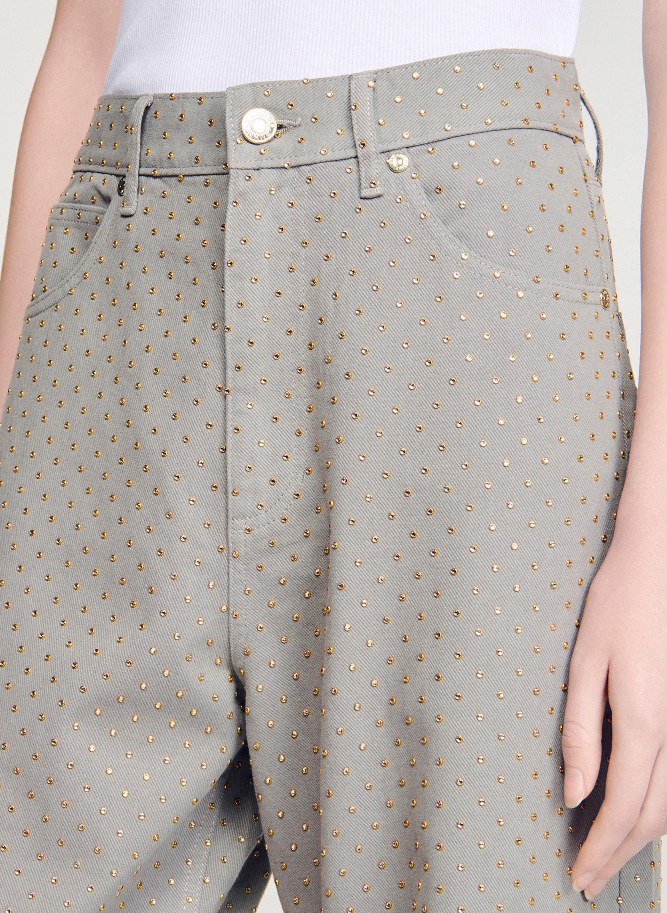 Jean large en coton SANDRO Gris