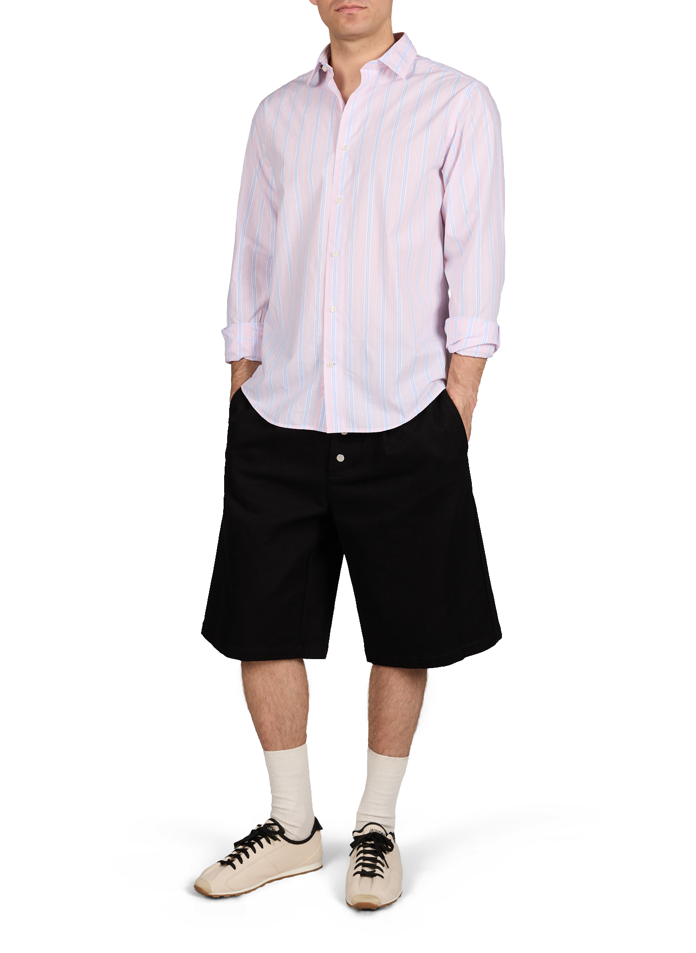 Chemise droite à rayures en coton GANT Rose