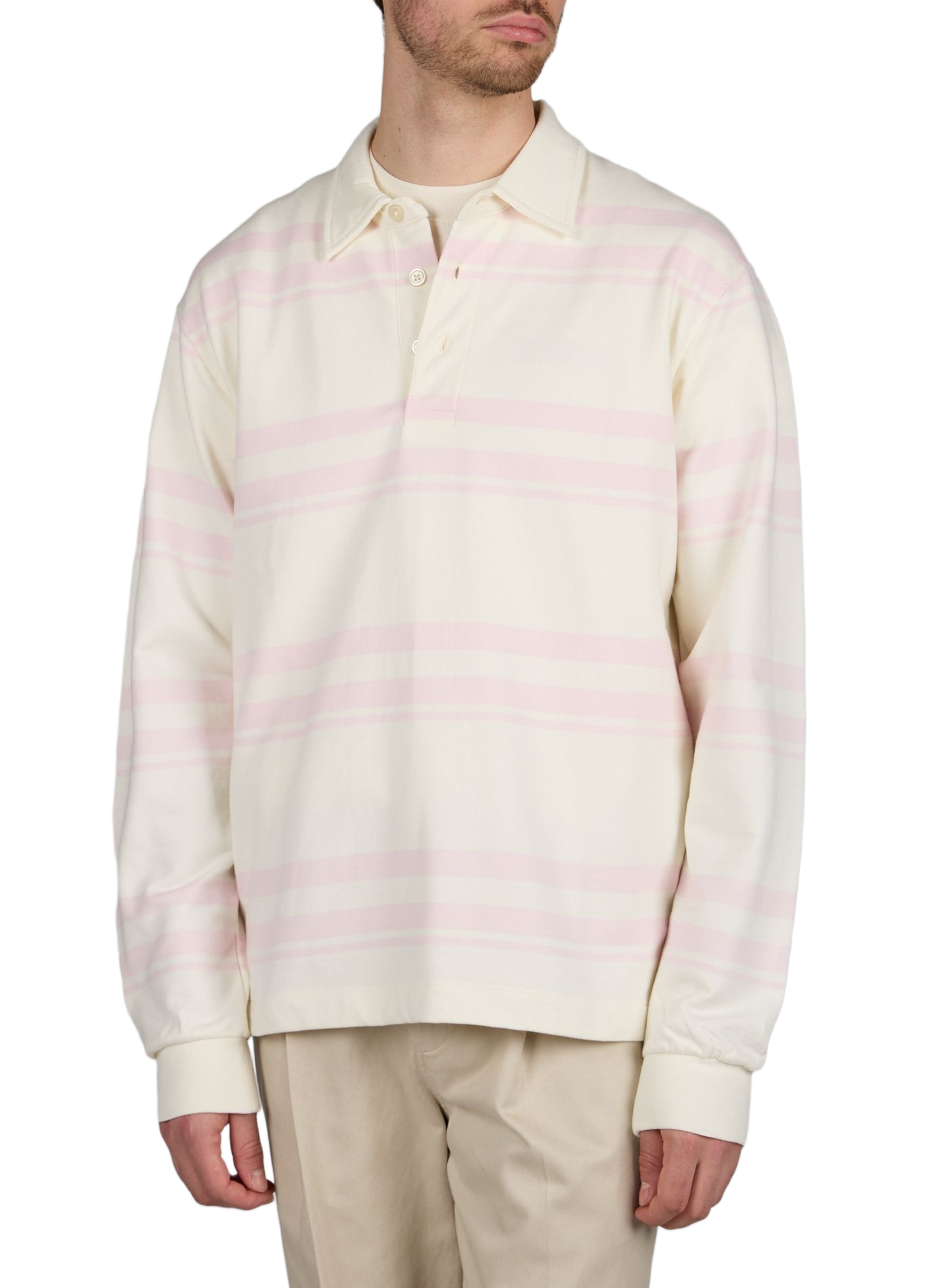 Casual striped Tate polo in organic cotton MINIMUM Pink