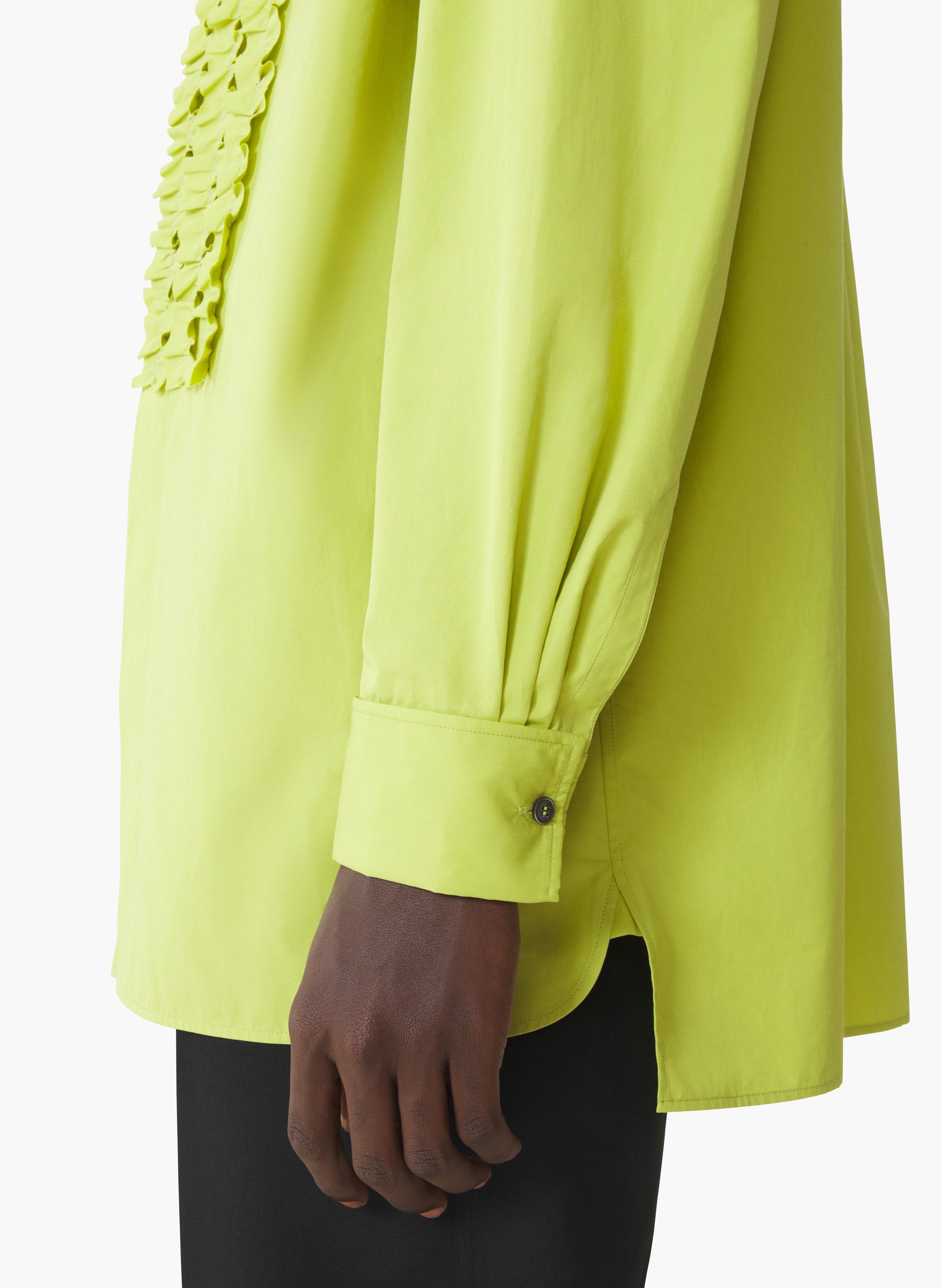 Chemise à plastron en popeline de coton Vert