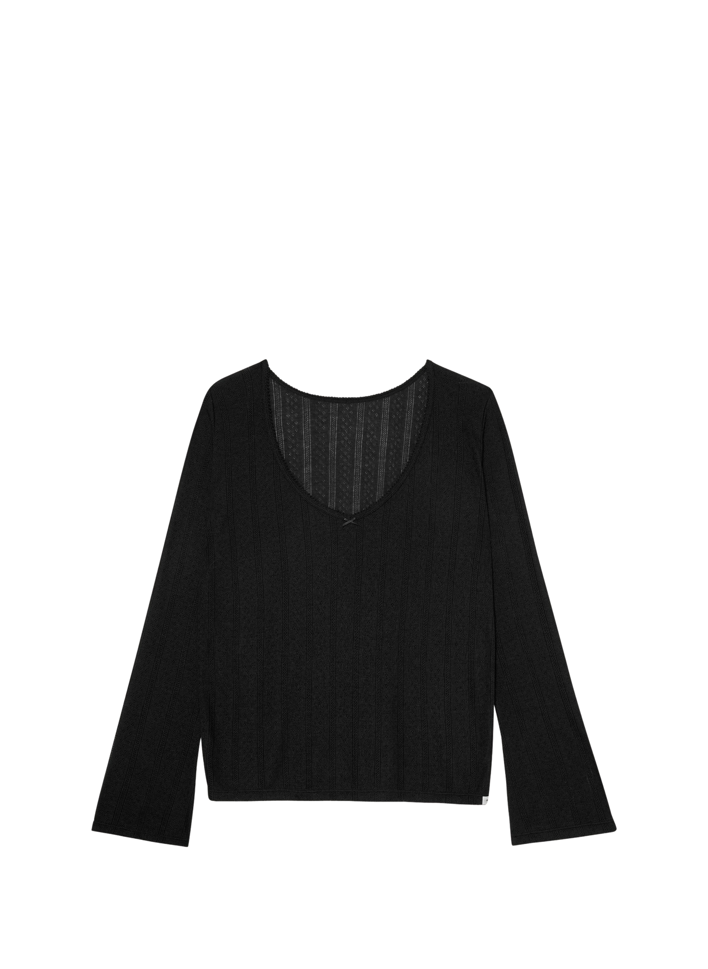 Haut de pyjama col V à manches longues PASSIONATA Noir