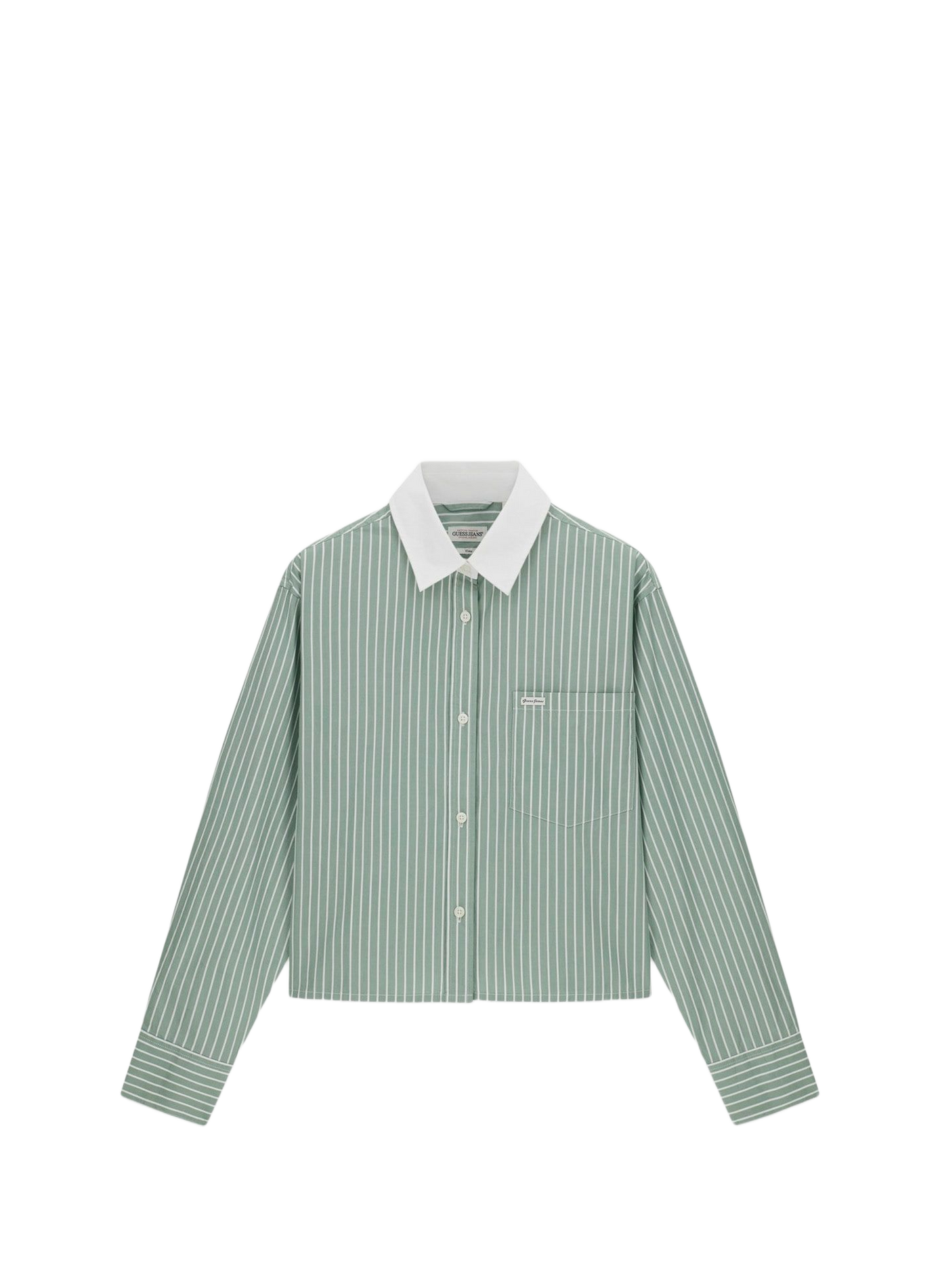 Short plaid cotton shirt GUESS Green