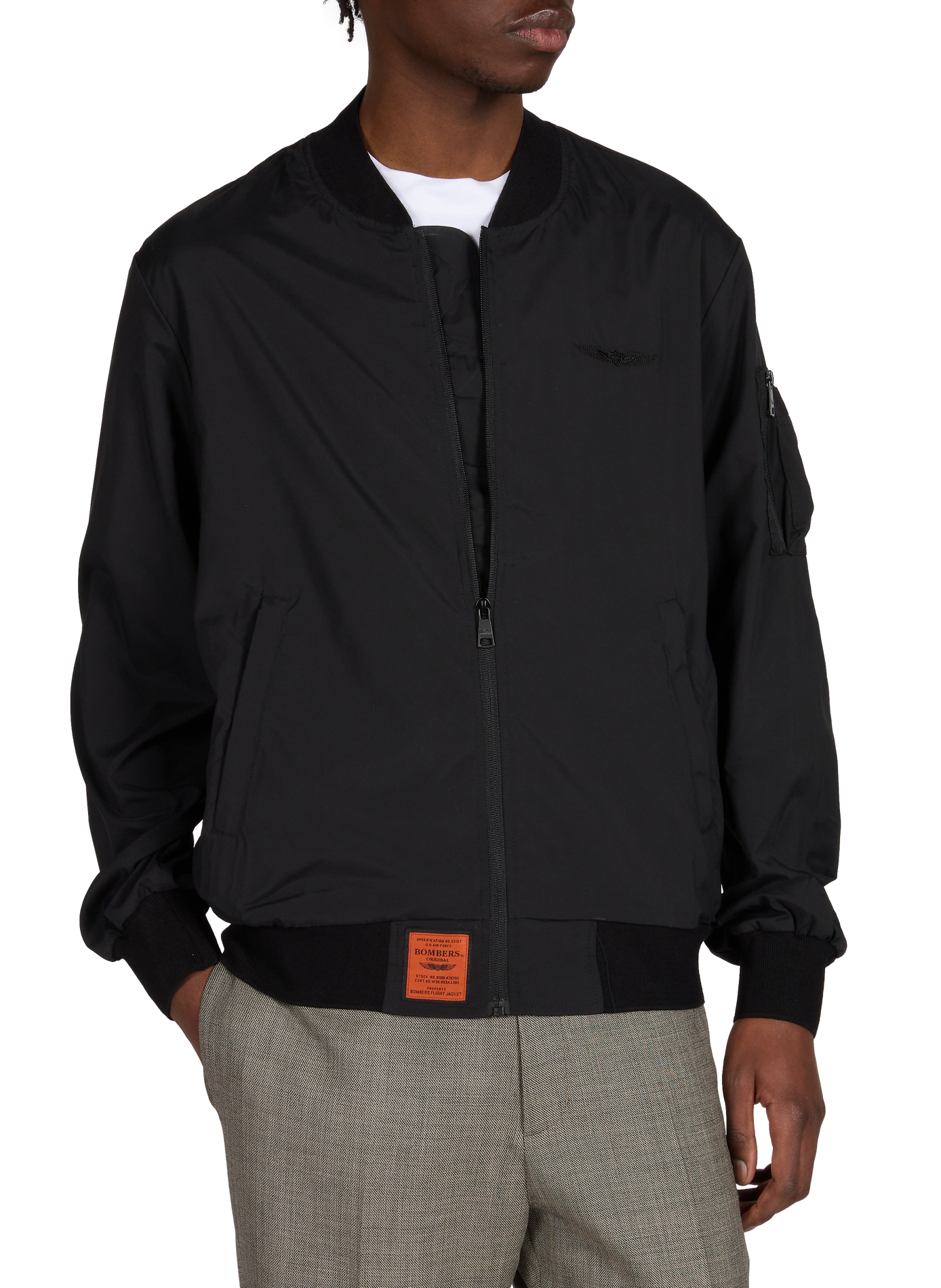 Zip-up logo bomber BOMBERS ORIGINAL Black