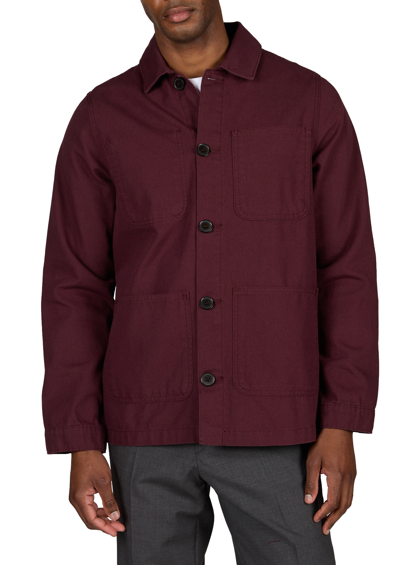 Gerade Knopfleiste Jacke aus einfarbiger Baumwolle LAFAURIE Rot