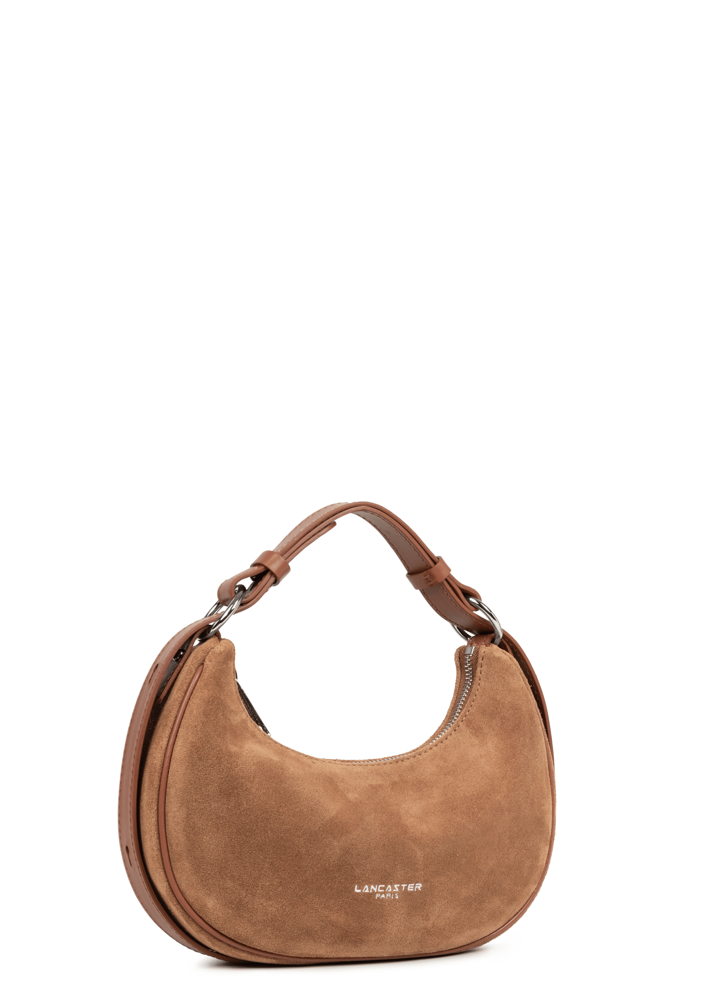 Petit sac besace - suède LANCASTER Marron