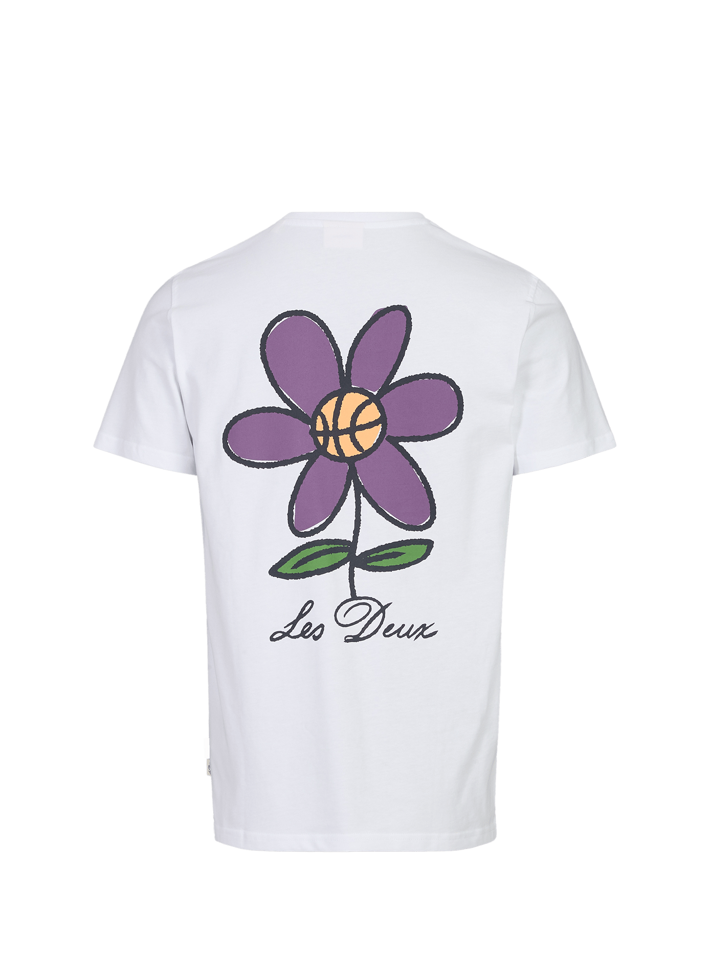 Straight printed cotton T-shirt LES DEUX White